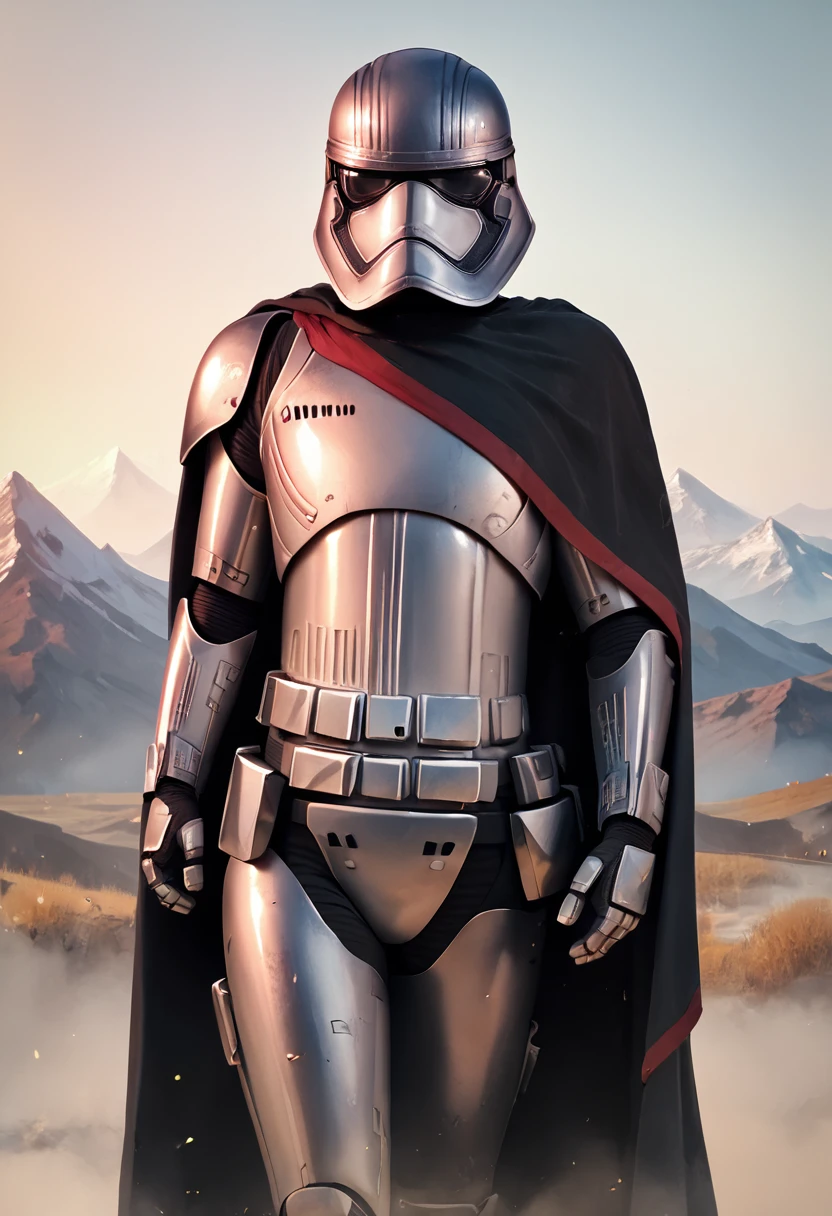 <lora:phasma-pxl:1> phasma-pxl, captain phasma, long cape, solo, mountain, walking, lower body, lace-up clothes, score_9, score_8_up, score_7_up, score_6_up, score_5_up, score_4_up