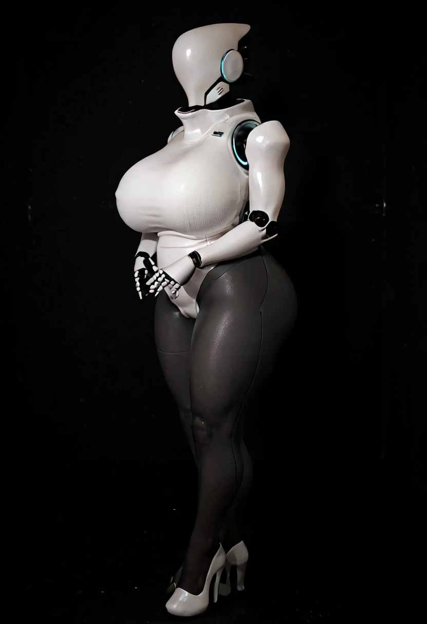 score_9, score_8_up, score_7_up, score_6_up, score_5_up, score_4_up, source_furry, beautiful android woman in a studio, studio lighting, photoshoot, professional photoshoot, black background, Haydee, 45 degree view, that_bod, heels, bodysuit, robot, gigantic breasts, plump, curvy, chubby, clothed,