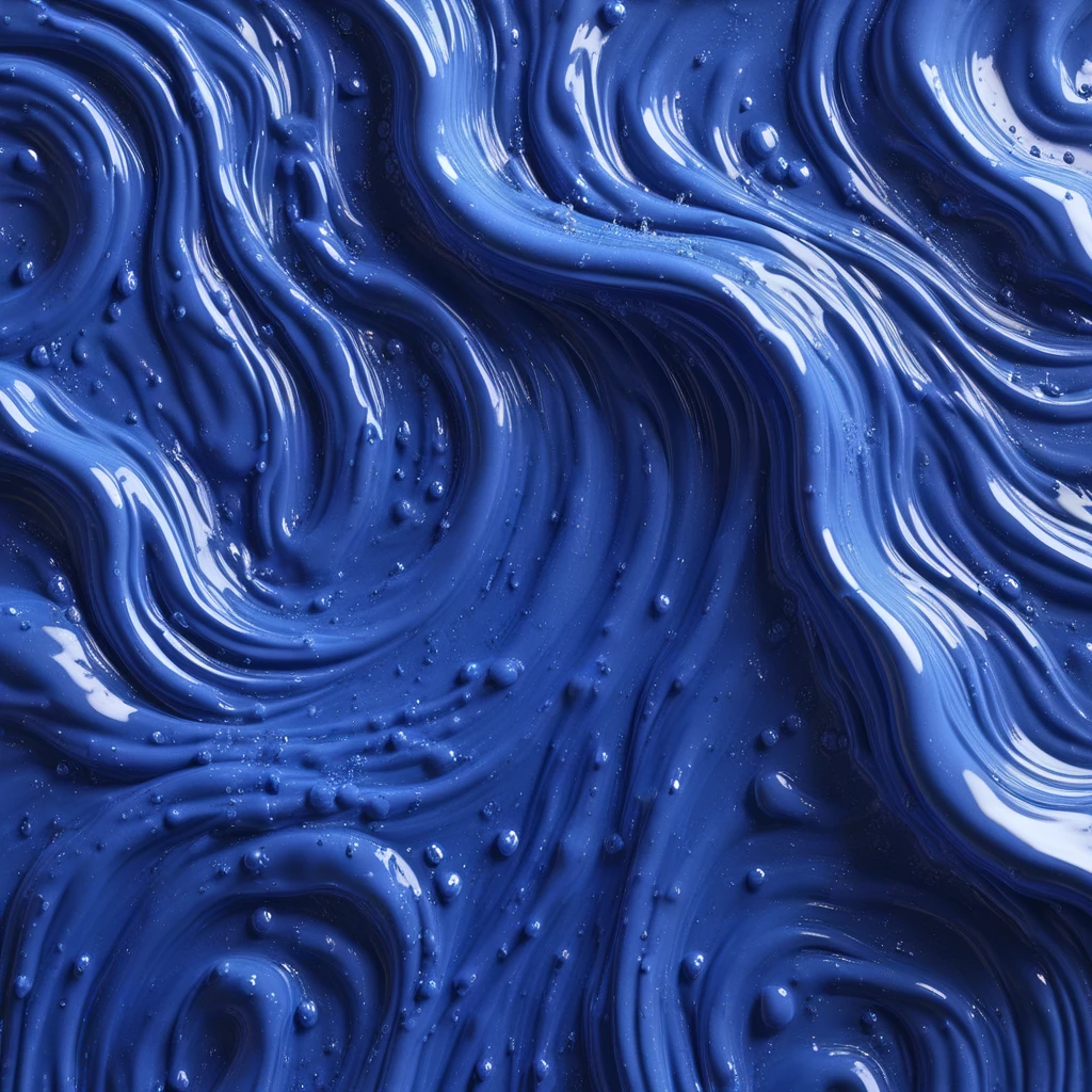 blueslimedx, Abstract digital art piece that appears to be made up of multiple layers of blue liquid. the liquid is flowing in different directions, creating a wave-like pattern. the background is a deep, royal blue color, and the liquid is a lighter shade of blue. in the center of the image, there is a large splash of water that is in the shape of a wave, with multiple droplets of water cascading down from the top. the droplets are of different sizes and shapes, and they are scattered randomly across the image. the overall effect is one of movement and energy, with the blue liquid creating a sense of depth and movement.