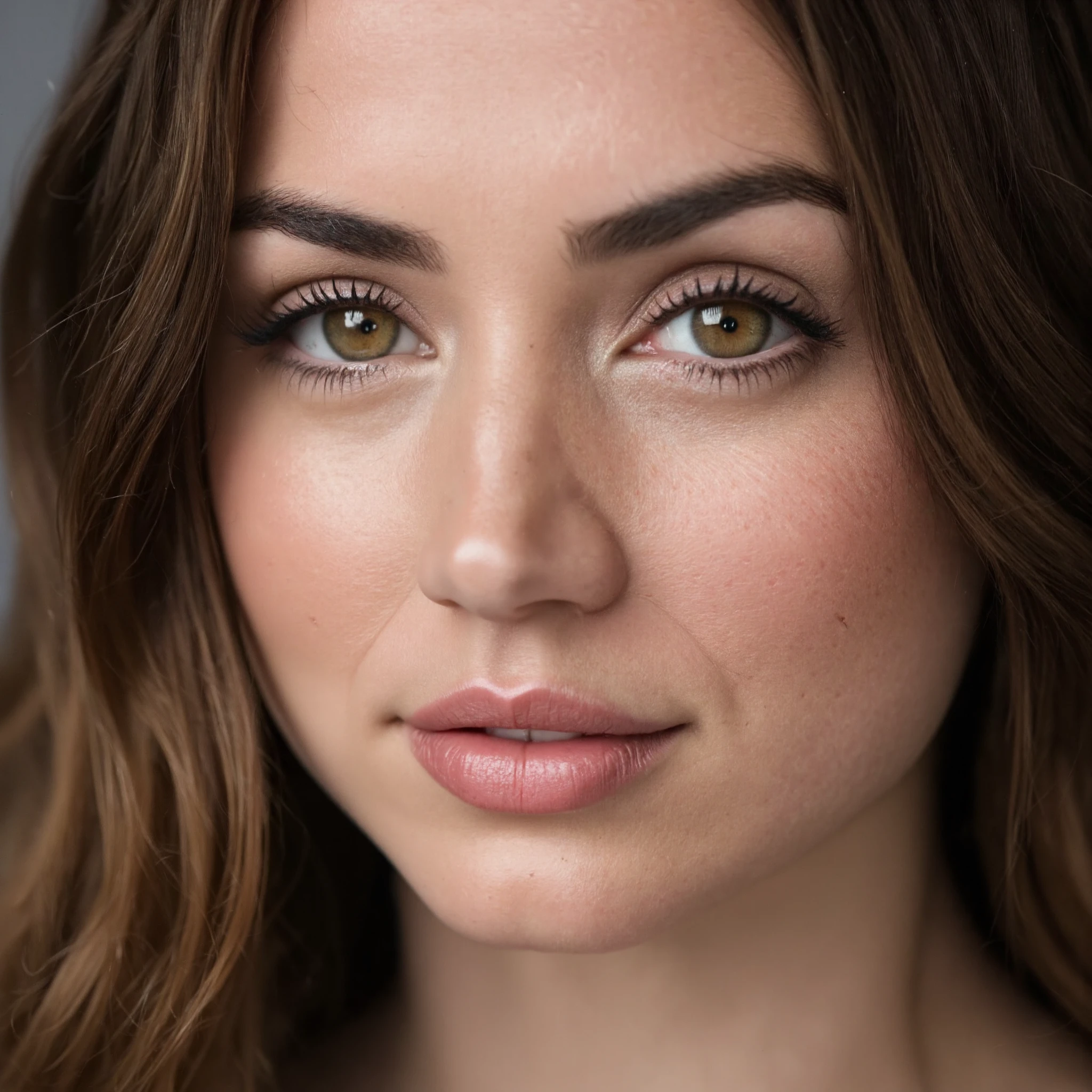 Closeup studio portrait of a woman with the main focus on her beautiful eyes.