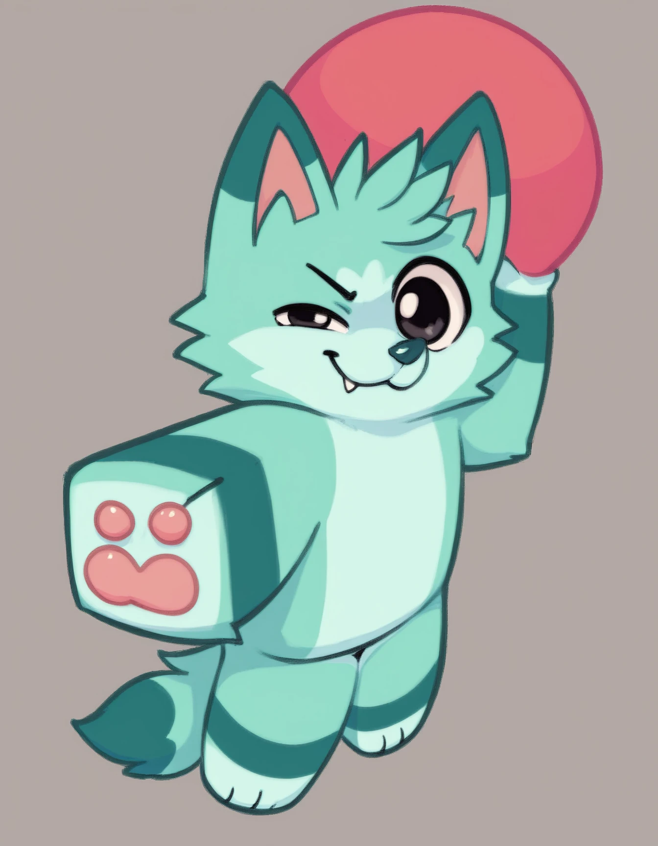 score_9, score_8_up, score_7_up, score_6_up, chibi, naked
M1nt, mint-green fur, darker teal accents on ears, black eyes
mikus-concept, holding a ball with one hand raised up,  full body,
 <lora:Roblox_Baller__Concept:1.1>
<lora:M1nt_XL:0.9>