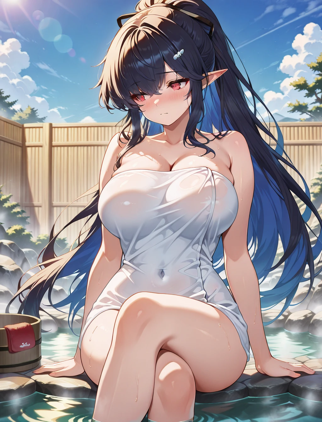 1girl, solo, nsfw,, (wearing nothing: 1.5), large breasts., empty eyes , , shizu murasame, long hair, blue eyes, black hair, sidelocks, hime cut, bangs, blunt bangs, flooding, fire, heavy snowfall, frozen, file, crying, sea, cooking, whole body, Cherry tree、 blue sky, church,, classroom, garden, , nipple , wet, hospital、、16 years old、 amusement park、