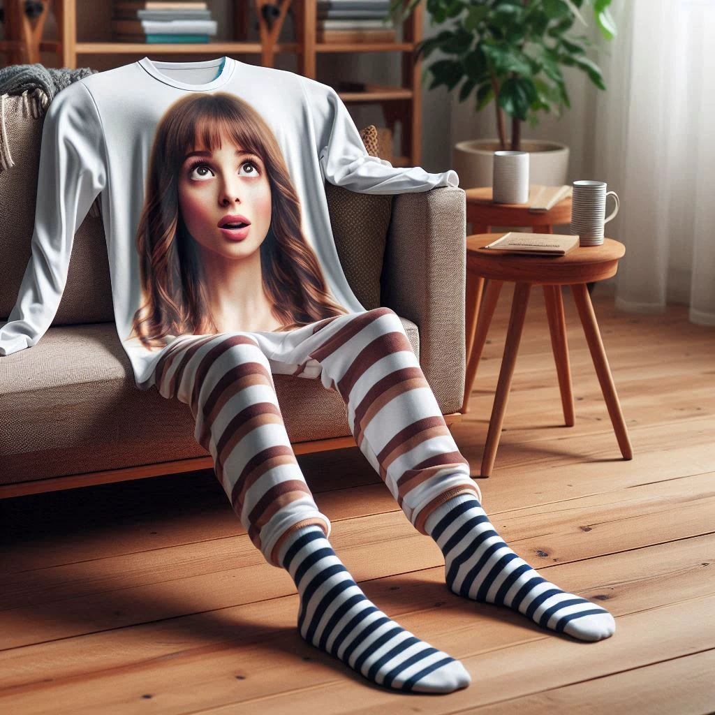 Transformed into her own clothes V1