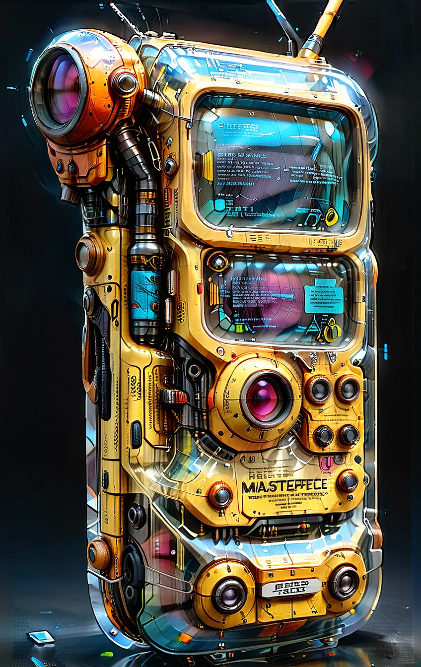 (in ARTIST style:1.4), (masterpiece:1.7),
View of buggy vehicle (science fiction texture, science fiction skin, science fiction, someplastic, no humans, black background, simple background, phone, still life, cable, screen, cellphone, english text, old style, old phone, device, wearable item, Frontal View,  (transparent:2), transparent skin, transparent texture),
(masterpiece:1.8), (highest detailed:1.8), (angle:1.8), perfectly lighted, (contrast), (saturated), (((sharp focus))),
(hyperdetailed:1.3), (intricate details:1.2), (Refined details:1.3), (best quality:1.5), highly detailed textures, vibrant colors,
<lora:add-detail-xl:1> (ultra sharp focus:1.8), (detailed skin:1.8), (detailed windows:1.8), (thin lines:1.8), (best quality:1.8),
<lora:Apparatus_-_Traction_City_Walkers_Vehicles:0.7>,
<lora:Someplastic_V2:1>,