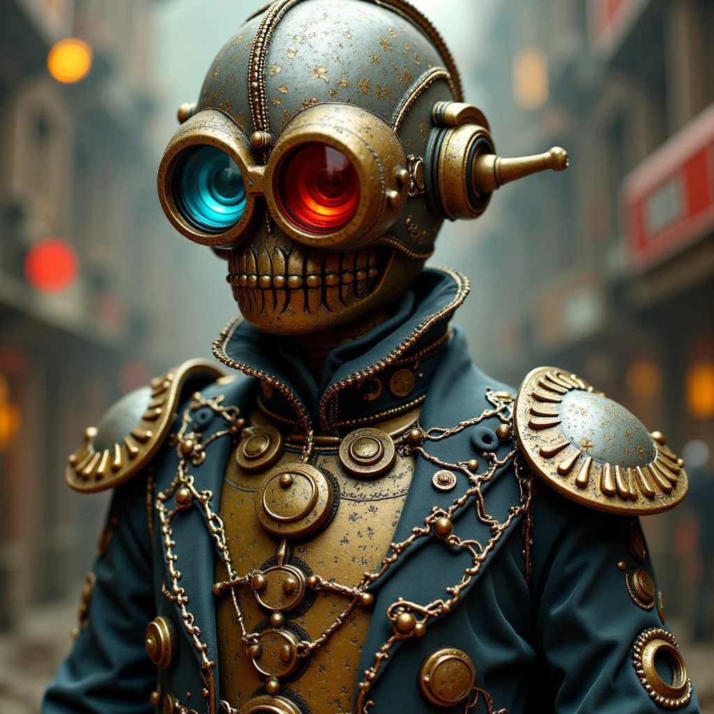 A steam punk character. Oil painting. 4k ULTRA HD.