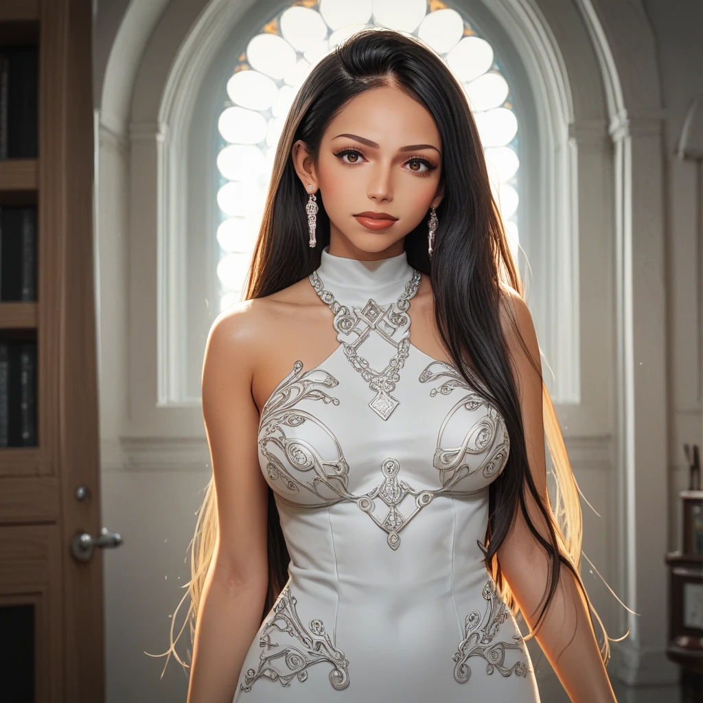 score_9, score_8_up, score_7_up, source_anime, professional photograph of Saleka woman, she's wearing a white dress, fantasy genre, angelic style, long hair, dark skin, looking at the viewer, in heaven <lora:Saleka Pony:1>  <lora:xl_more_art-full_v1add-detail:0.15> <lora:RMSDXL_EnhanceDetails:0.15> <lora:zy_Detailed_Backgrounds_v1:0.15> <lora:MythP0rtr4itStyle:0.4> mythp0rt