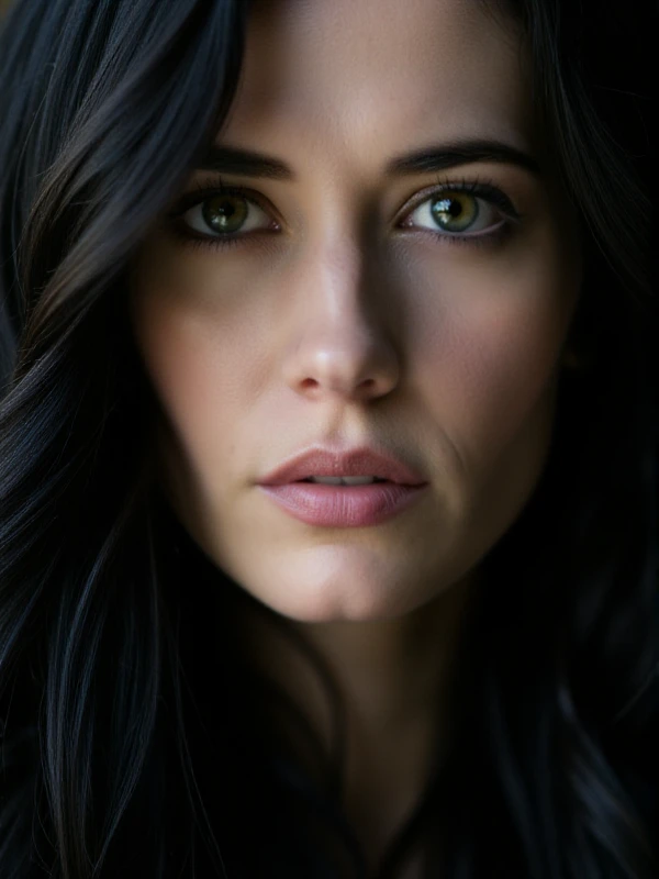 <lora:Vanessa Ives2:0.9> vannessa ives, a woman with black long hair. closeup face portrait