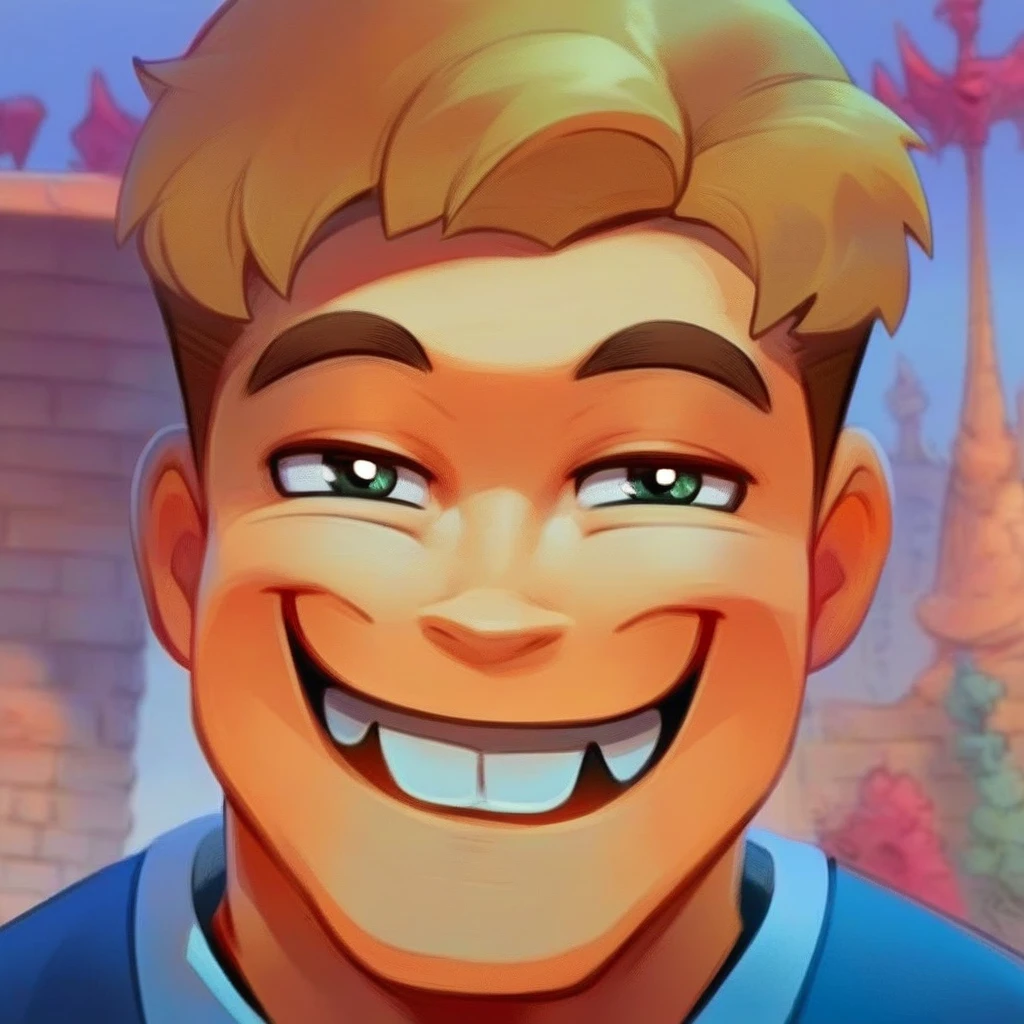 score_8_up, 1boy, buckteeth, solo, portrait, handsome, smile, interesting face, interesting composition, masterpiece, source_cartoon