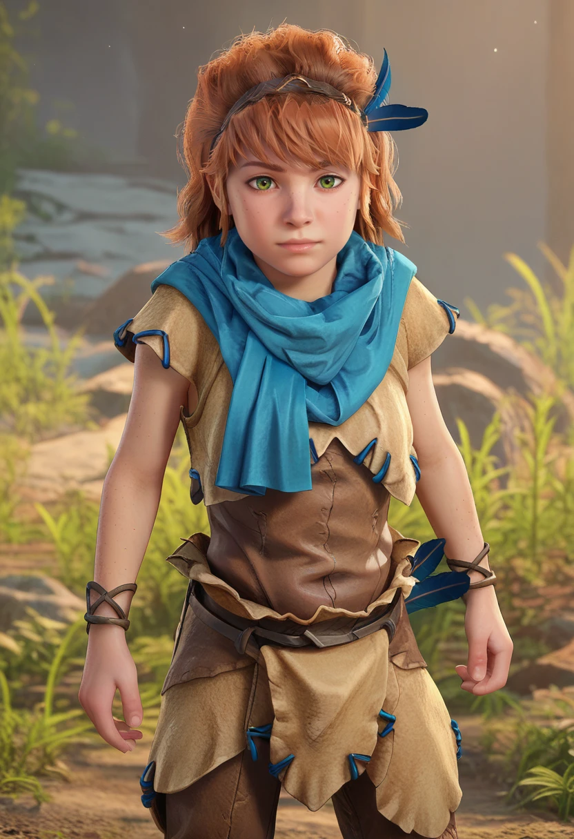 score_9, score_8_up, score_7_up, , <lora:add-detail-xl:3>,
BREAK
<lora:Aloy:0.7>, aloy, , freckles, green eyes, brown hair, feather hairband, tribal clothes, scarf, brown pants,
BREAK
solo, standing, 
,