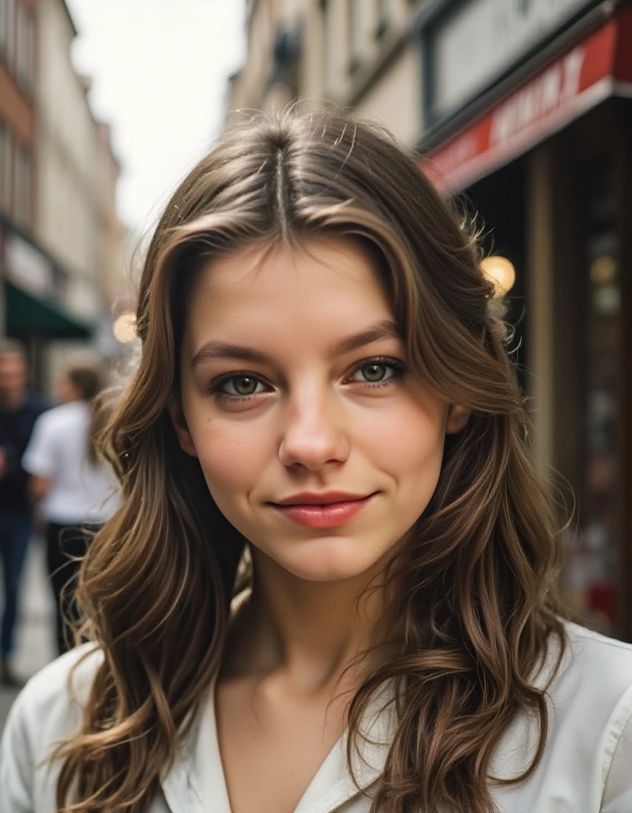 35mm picture of a young woman (wearing a summer dress:1.5), in a crowded street, professional, atmospheric haze, excellent dynamic range, masterpiece, excellent quality, ultra detailed, subtle lighting, soft focus, detailed shadows