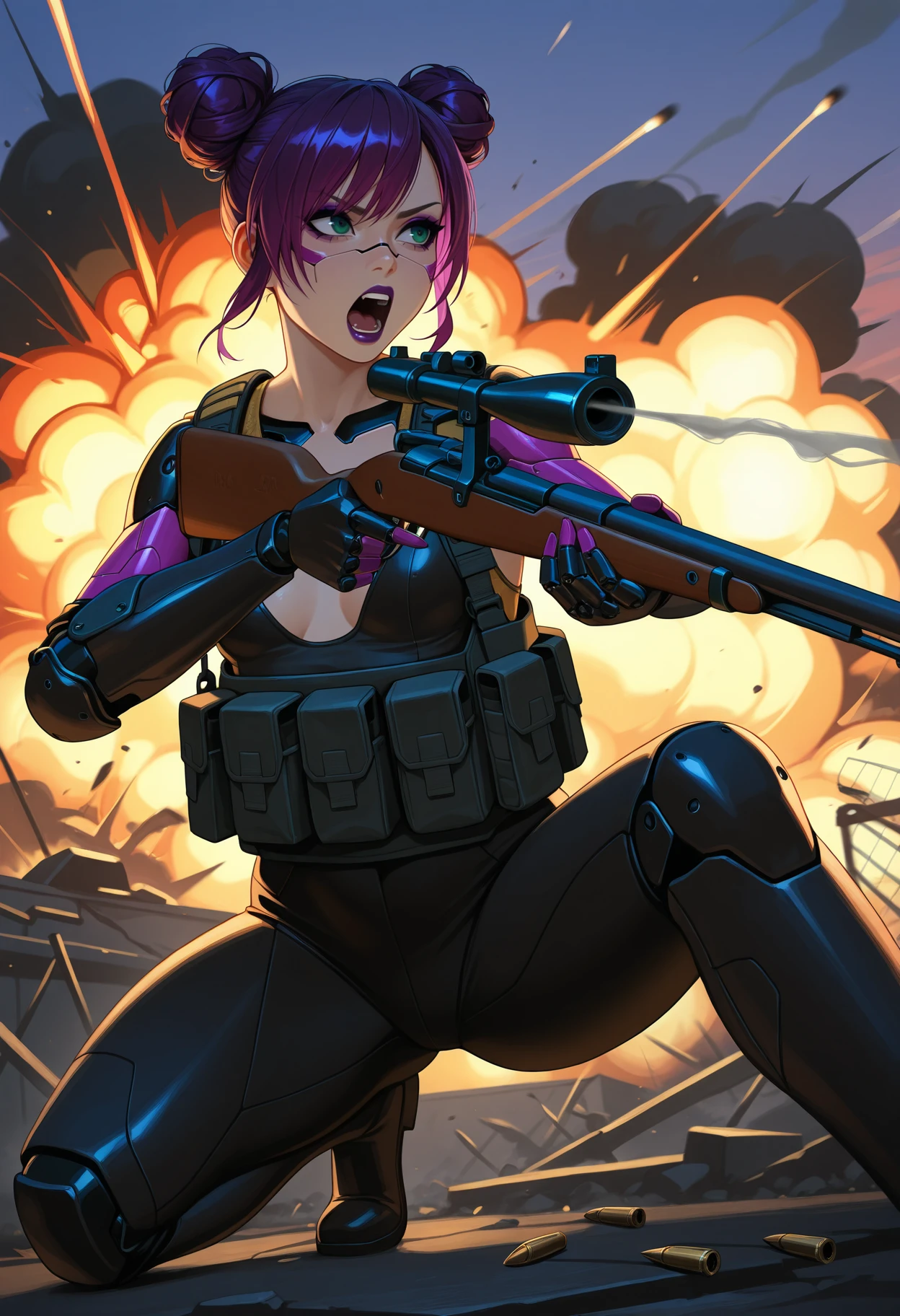 ,counterstrike, game model, De_Dust_2 map, counterterrorist, soldier, AWP, sniper rifle, headshot, red hair, {military combat uniform}, military goggles, masterpiece, best quality, hyper-detailed, 8k, intricate_detail, highres, finely detailed beautiful cell-shaded eyes, high-resolution illustration, orange eyes, looking at the viewer, dynamic, {motion blur}, dutch angle, flame, determined expression, {{realistic}}, {{photorealistic}},(((violet eyes))),(((scifi armored ))),cell-shaded, Kyoto animation,