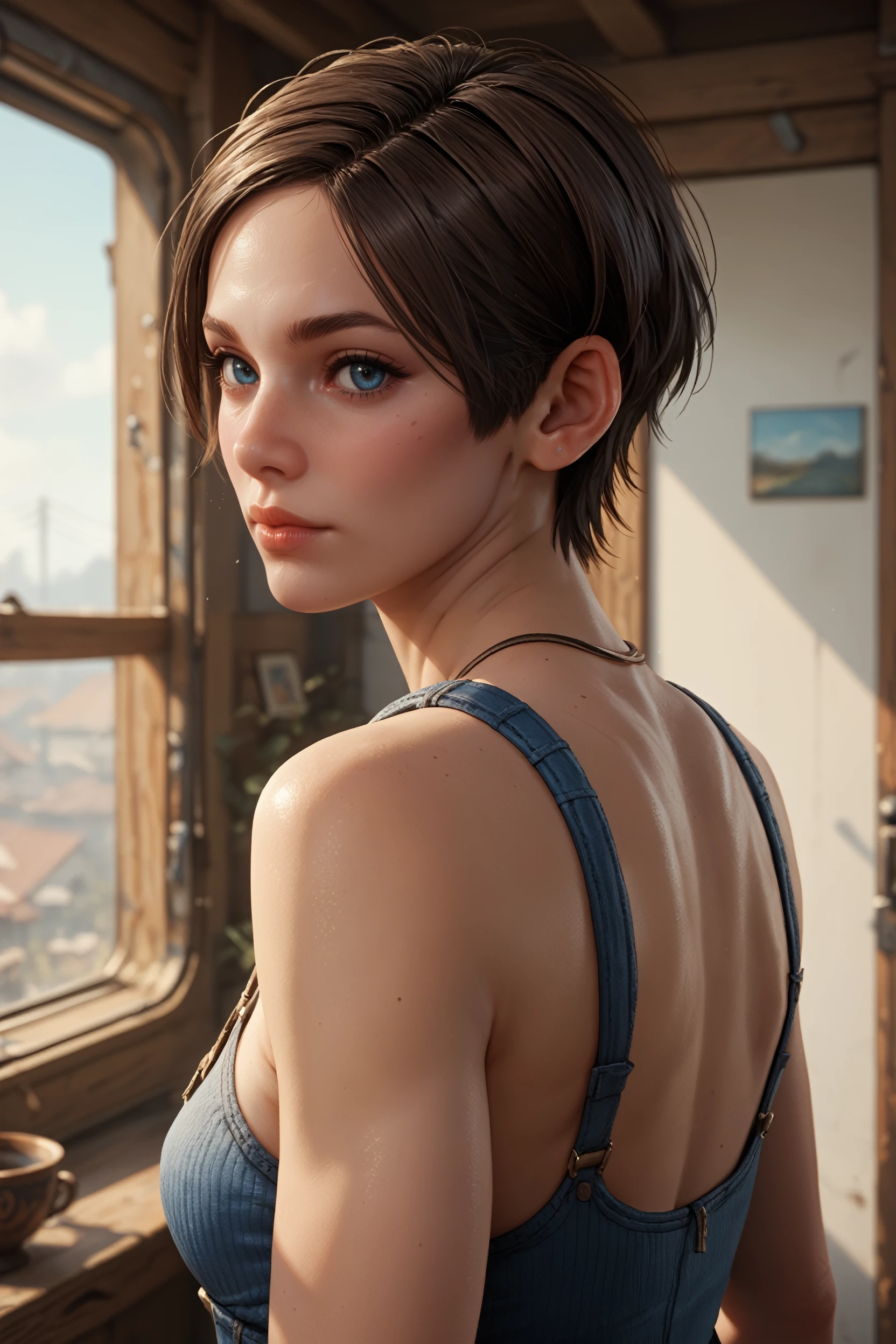 score_9, score_8_up, score_7_up, score_6_up
<lora:METAnna:0.8>
METAnna, 1girl, brown hair, blue eyes, short hair, looking at viewer, from behind, looking at viewer