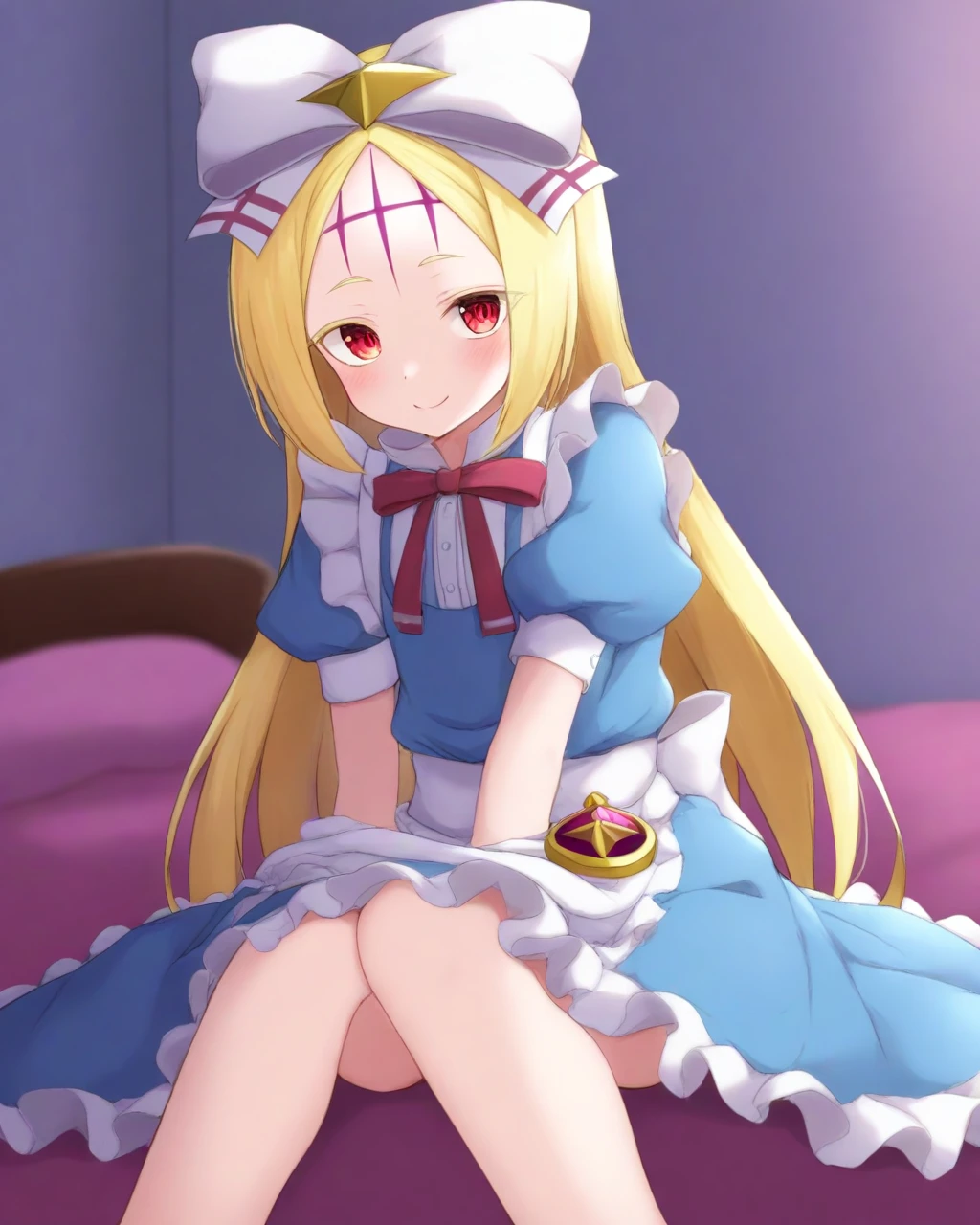 masterpiece, best quality, 1girl, morinokorisu, {neroalice, long hair, blonde hair, parted bangs, forehead mark, red eyes, hair bow, frilled dress, blue dress|very long hair, blonde hair, parted bangs, red eyes, white beret, blue dress, belt|korisuadult, very long hair, blonde hair, parted bangs, red eyes, large breasts, glasses, blue shirt, open clothes, cleavage, labcoat, pencil skirt, black pantyhose}, {standing|sitting|walking}, {expressionless|smile|sad}, {city|forest|living room|bedroom}