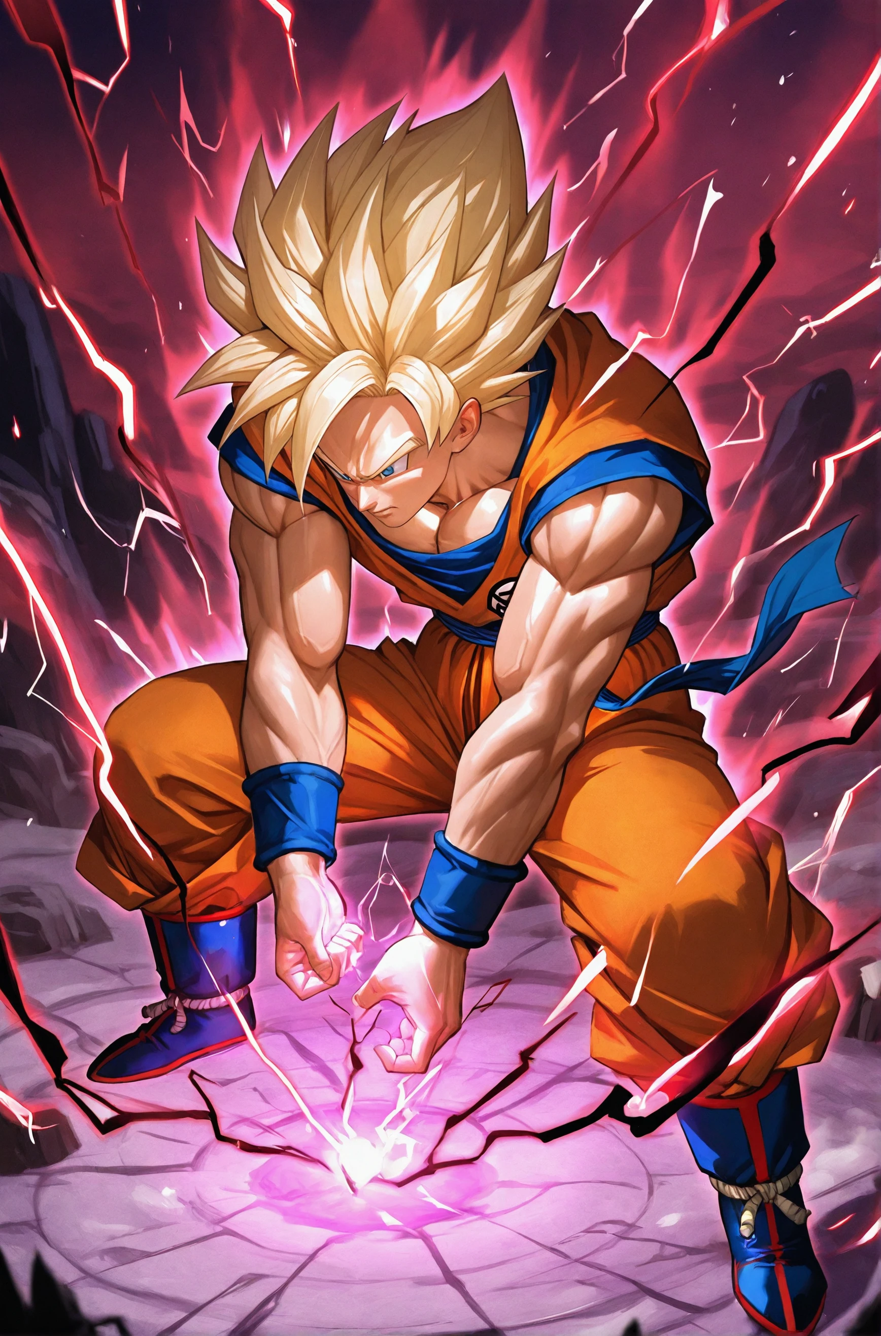 masterpiece, best quality, realistic
son_goku, dragon_ball, 1boy,, orange dougi, super_saiyans, blonde hair,
<lora:Conquerors Haki [IL]:0.8> Conqueror's Haki, aura, red and black electricity,