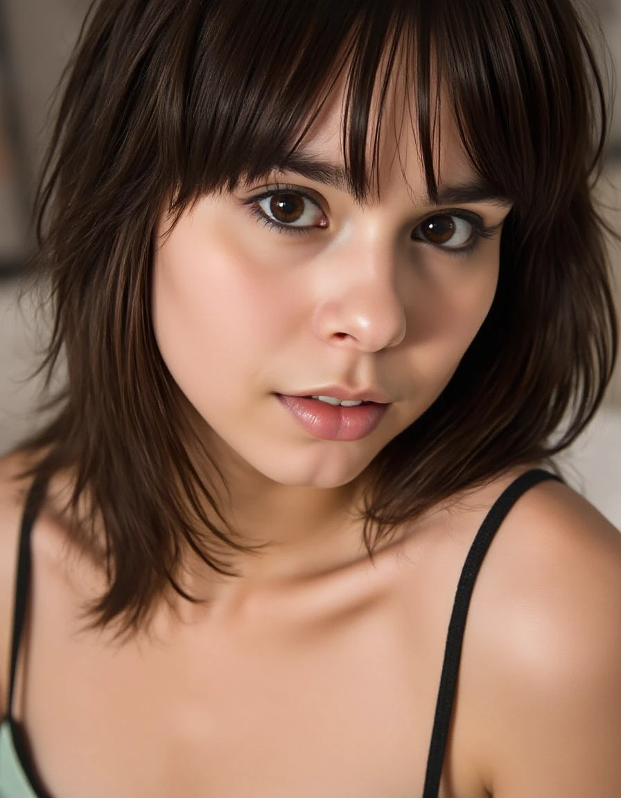 glamour close up portrait of a young woman, wearing casual clothes, natural light, RAW photo, subject, 8k uhd, dslr, soft lighting, high quality, film grain, Fujifilm XT3