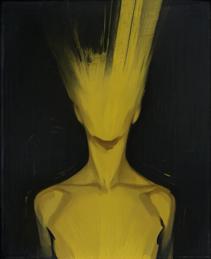 disco_elysium, digital art, abstract figure, faceless, yellow and black theme, rough texture, undefined features, eerie, enigmatic, dark background, minimal details painterly , textured brushstrokes
<lora:disco_elysium:1.0>, masterpiece, best quality, amazing quality, very aesthetic, absurdres