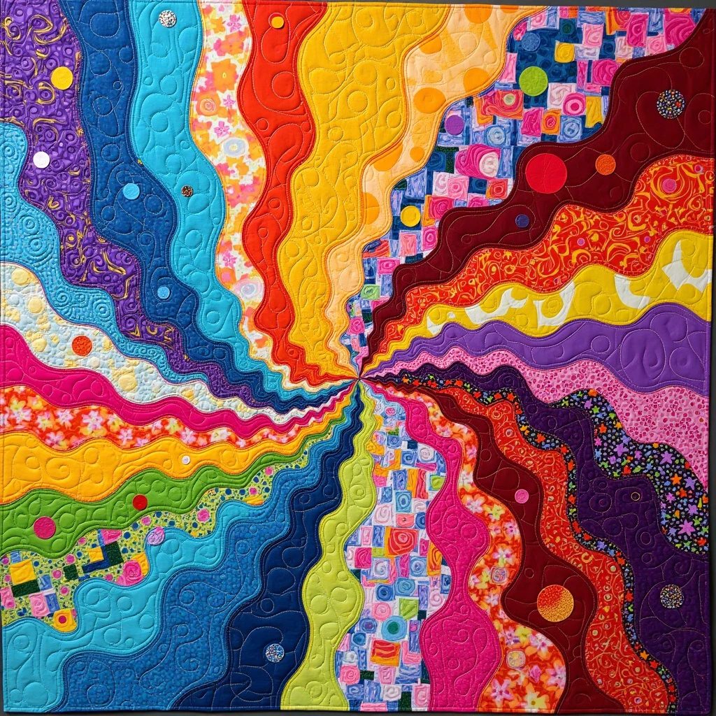 a artfulquilts colorful abstract swirls