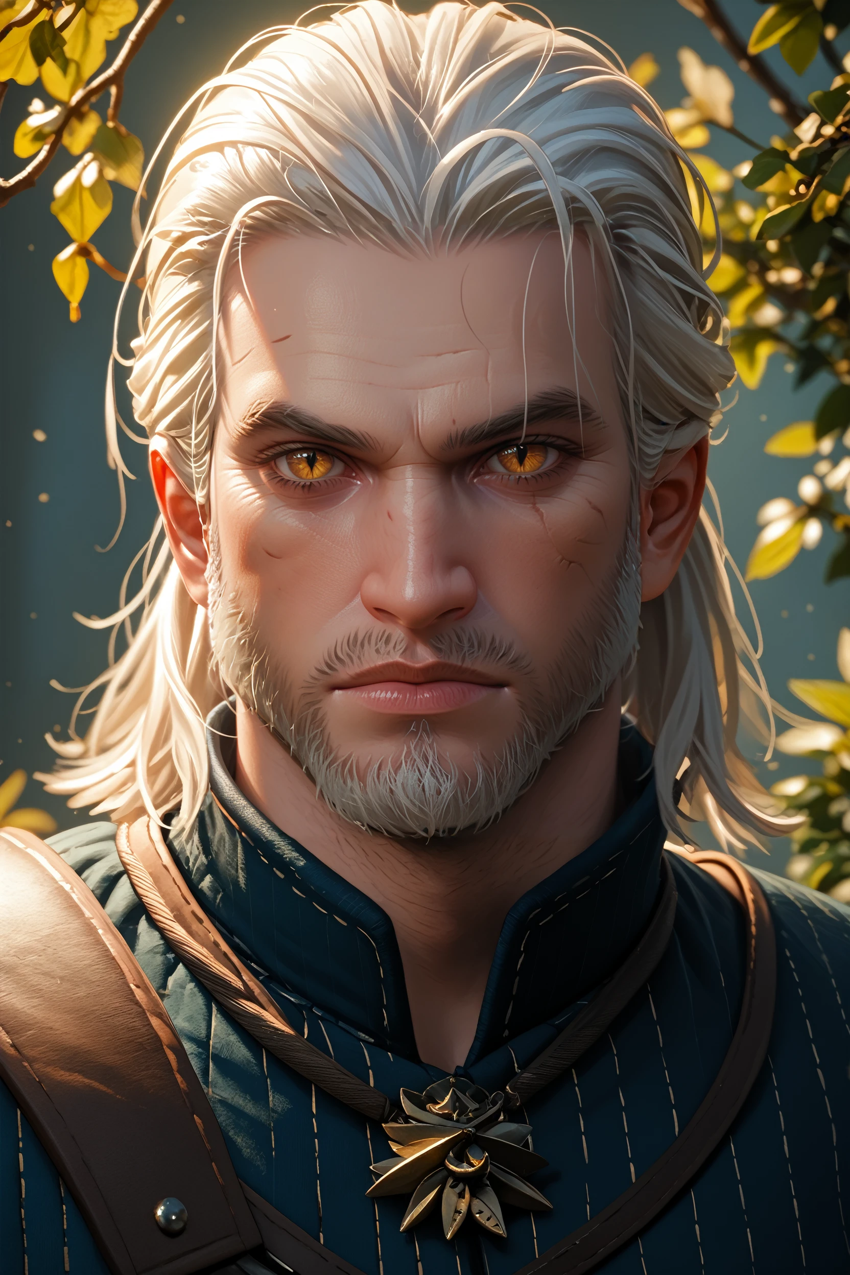 score_9, score_8_up, score_7_up,
<lora:W3Geralt:0.8>
W3Geralt, 1boy, white hair, yellow eyes, slit pupils, facial hair, looking at viewer, portrait