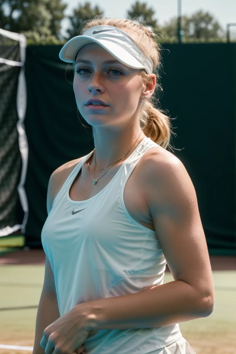 cinematic still (best quality), (masterpiece), (intricate),realistic,   <lora:FannyStollarQuiron_v04i03e25t05_Lora:0.87> fannystollarQuiron, tennis player, . emotional, harmonious, vignette, highly detailed, high budget, bokeh, cinemascope, moody, epic, gorgeous, film grain, grainy