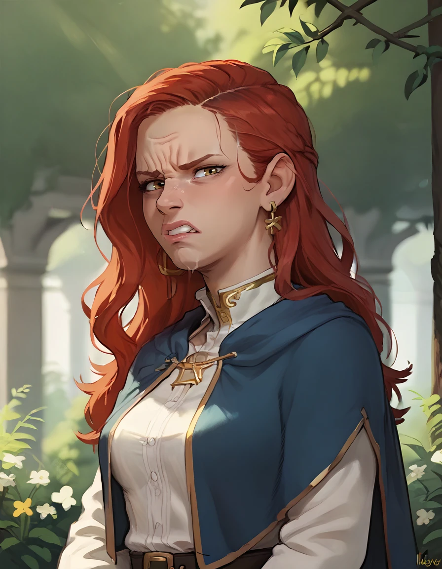 1girl, solo, looking at viewer, (disgust:1.3),
red hair, long hair, outdoors, blurred background, blue cloak, gold inlay, earrings
BREAK
score_9, score_8_up, score_7_up, score_6_up, score_5_up, score_4_up, source_cartoon, rating_questionable,
<lora:incase_v14:0.8>
<lora:disgust_pony_v1:1.0>