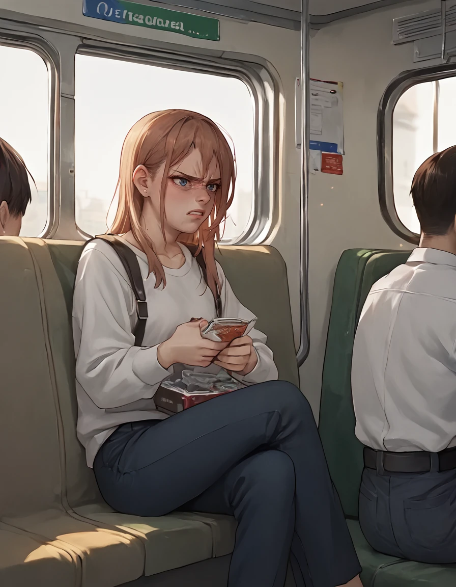 zPDXL3, source_anime,
1girl,  sitting on the subway, disgust<lora:disgust_pony_v1:1.0>