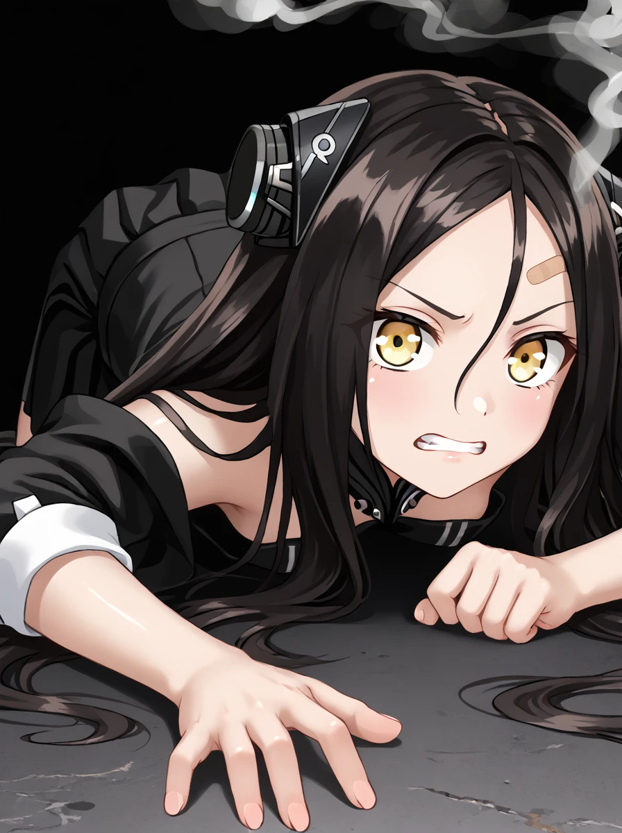 detailed background, shiny skin, rating safe,
<lora:dreamer.pony:1>,
dreamer,
, band aid, hurt, top down bottom up,
fully clothed girl, skirts, smoke, clenched teeth,