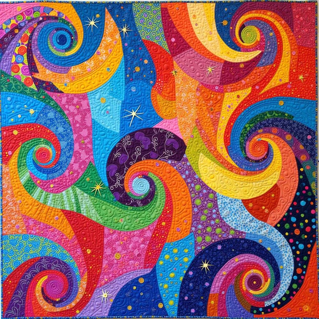 a artfulquilts colorful abstract swirls