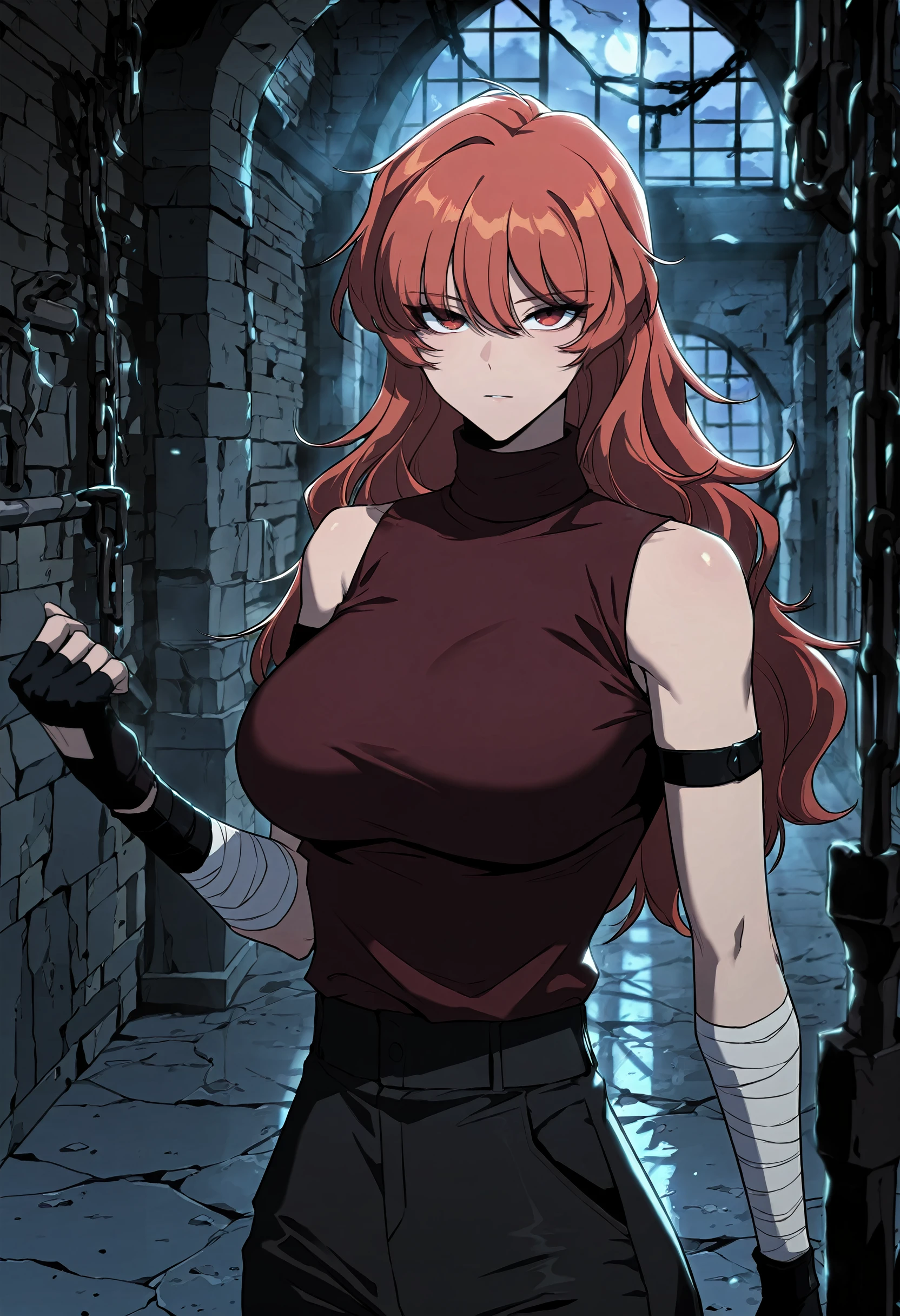 ((((a fist)))).((((punching out)))),((((angle from above)))),((((angle from behind)))),(((the side of the fist))),(at night),((((dramatic shadows)))),
highres, shizuri1, 1girl, solo, thighhighs, brown hair, long hair, brown eyes, black thighhighs, purple dress,(((abandon factory))),
((((((((masterpiece)))))))), best quality, highly detailed, extremely detailed CG unity 8k wallpaper,illustration,sfw,
indoor,((((abandon factory)))),(at night),spotlight,(((grey background))),(grey wall),wire,pipe,(night),