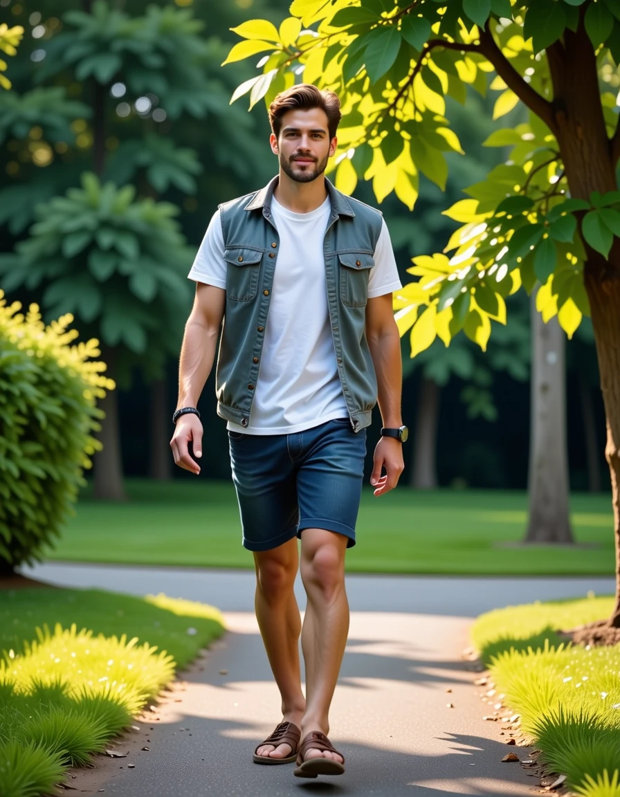 full body long shot: a Slovenian young man (strolls:1.2) through the garden with a (encouraging:1.2) expression, 35mm lens, natural lighting, clearly defined facial features, sharp background, deep depth of field, (rim lighting:1.4), full body long shot: a Slovenian young man (strolls:1.2) through the garden with a (encouraging:1.2) expression, 35mm lens, natural lighting, clearly defined facial features, sharp background, deep depth of field, (rim lighting:1.4), light stunning, magical composition, cinematic aesthetic, dramatic ambient