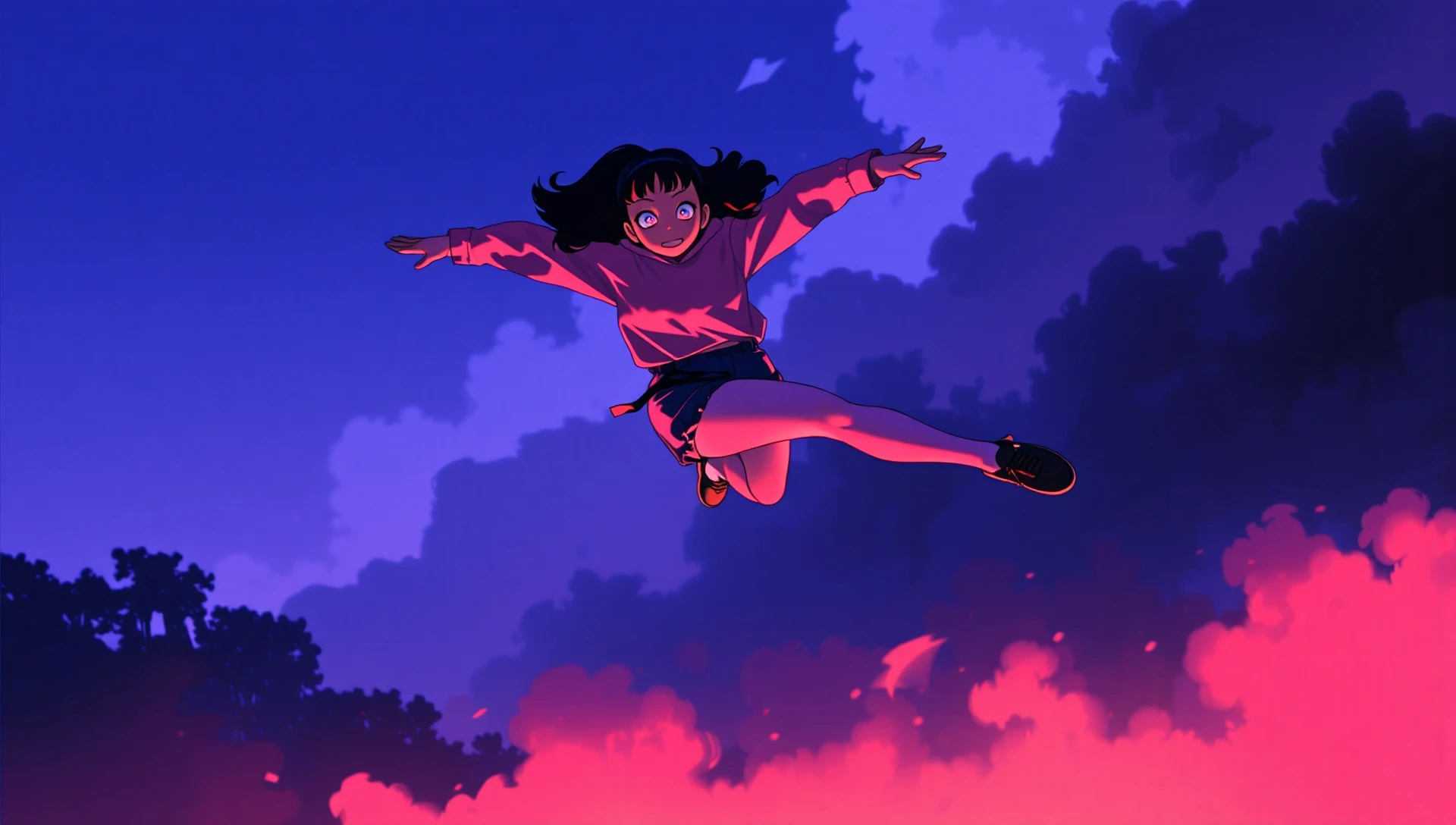 sref662824xx60804, vibrant digital illustration in a cartoonish style, highlights, unsettling, eerie, surreal, clean and smooth polished finish and lines, background is a gradient of vibrant colors, serene, almost dreamlike atmosphere, , In a dynamic action shot, a beautiful anime teenager girl is captured mid-jump, her full body in motion as she soars gracefully through the air. She wears a cozy hoodie that adds a casual touch to her athletic appearance, and her legs are extended elegantly, showcasing her agility and strength. Her face is perfectly symmetrical, embodying the classic beauty often found in anime, with features that radiate youthfulness and determination. The muted colors of her outfit contrast beautifully with the vibrant energy of her movement, while a subtle chromatic aberration effect adds a dreamy quality to the image.
As she leaps, the background reveals the dramatic skies of a Japanese summer, where the clouds are thick and billowing, casting a moody atmosphere over the scene. The clouds, once bright and fluffy, have darkened, hinting at an impending summer rain. They swirl in shades of gray and deep blue, creating a striking contrast against the lighter hues of the girlâs hoodie. The interplay of light and shadow in the sky adds depth to the composition, enhancing the sense of motion and excitement.
The summer air is thick with humidity, and the scent of impending rain lingers, creating a palpable tension in the atmosphere. Occasionally, the sun breaks through the clouds, casting beams of light that illuminate the girl as she jumps, creating a stunning visual effect. The backdrop of the cloudy sky serves as a reminder of the fleeting nature of summer, where moments of beauty and intensity often coexist.
This scene captures not only the girlâs athleticism and grace but also the essence of a Japanese summer day, where the weather can shift dramatically, reflecting the emotions and energy of youth. The combination of her vibrant motion against the backdrop of the darkening clouds creates a captivating image, inviting viewers to feel the thrill of the moment and the beauty of the world around her., , sref662824xx60804, vibrant digital illustration in a cartoonish style, highlights, unsettling, eerie, surreal, clean and smooth polished finish and lines, background is a gradient of vibrant colors, serene, almost dreamlike atmosphere,