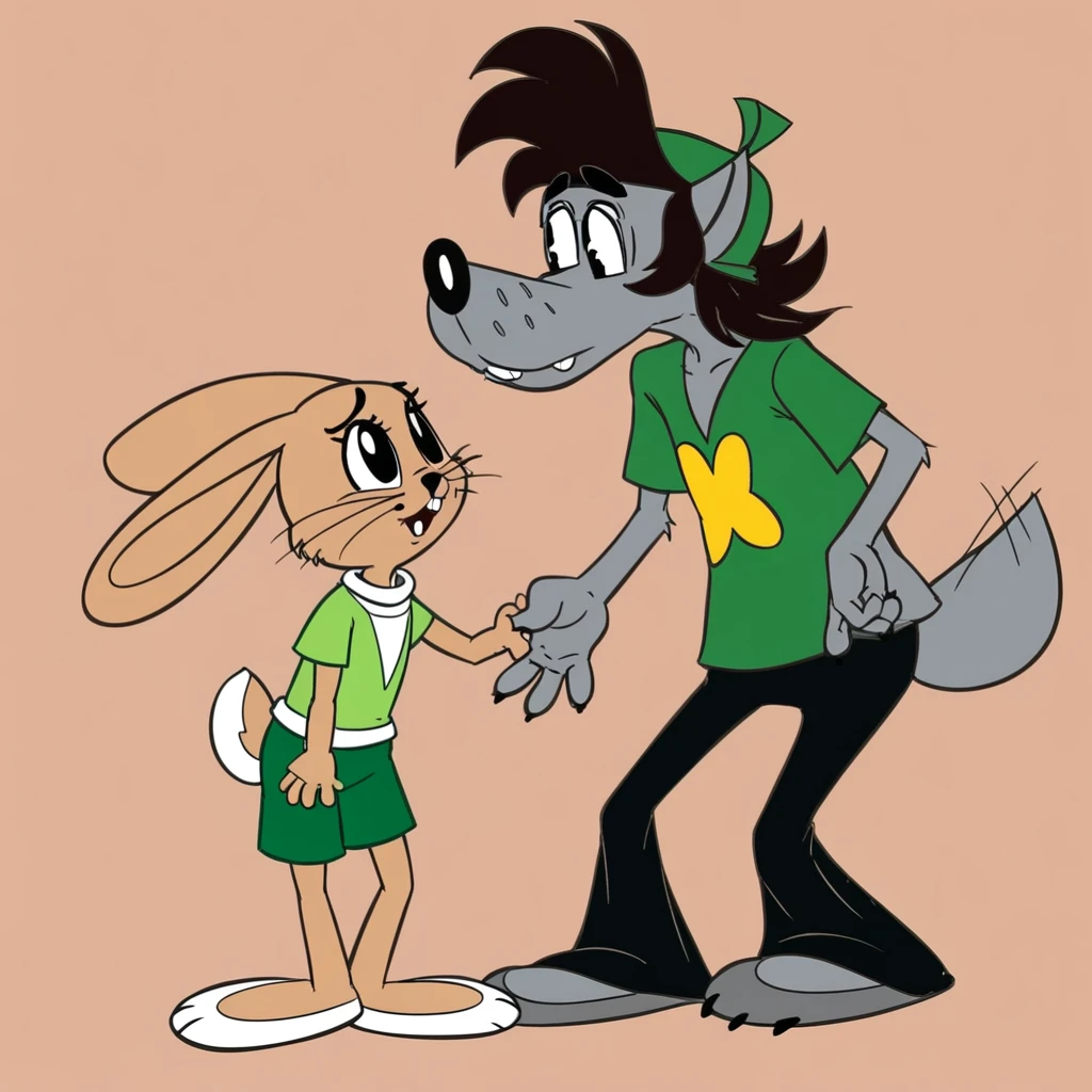 Zayats and Volk from Nu, pogodi! Cartoon series characters. V1