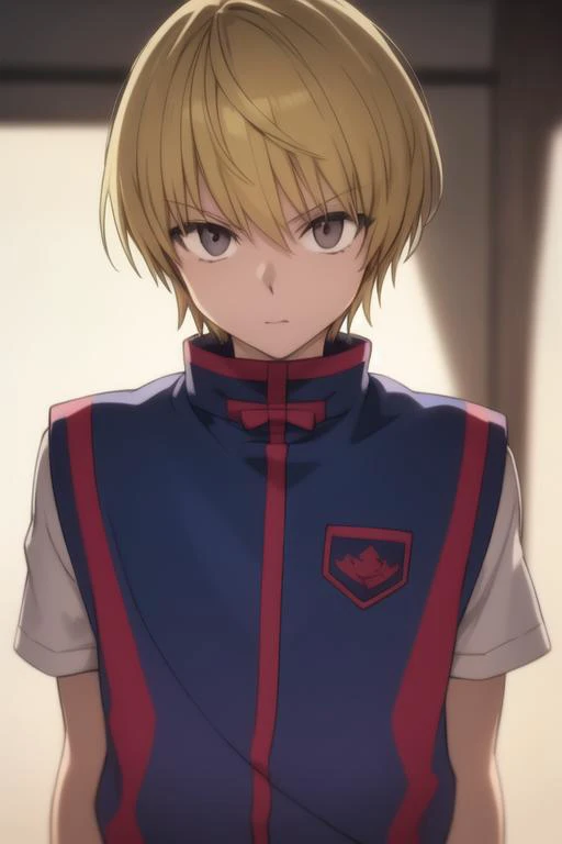 masterpiece, best quality, high quality, 1boy, solo, male focus, looking at viewer, upper body, <lora:kurapika:0.70>, kurapika