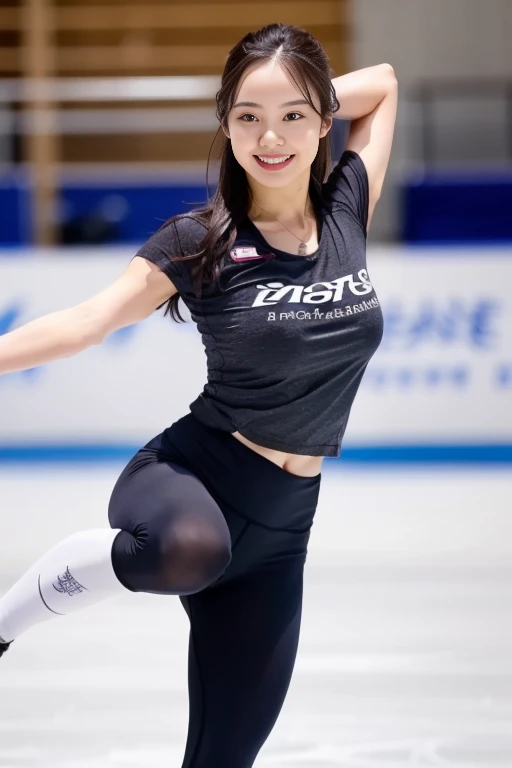 1girl,,(RAW photo, best quality), (realistic, photo-realistic:1.4), masterpiece, an extremely delicate and beautiful, extremely detailed, 2k wallpaper, Amazing, finely detail, extremely detailed CG unity 8k wallpaper, ultra-detailed, highres, soft light, beautiful detailed girl, extremely detailed eyes and face, beautiful detailed nose, beautiful detailed eyes,cinematic lighting,perfect anatomy,
(on the ice rink) (tshirt and yoga pants)
(free poses)
smiling
<lora:hondamarinV2_lora:0.8>
