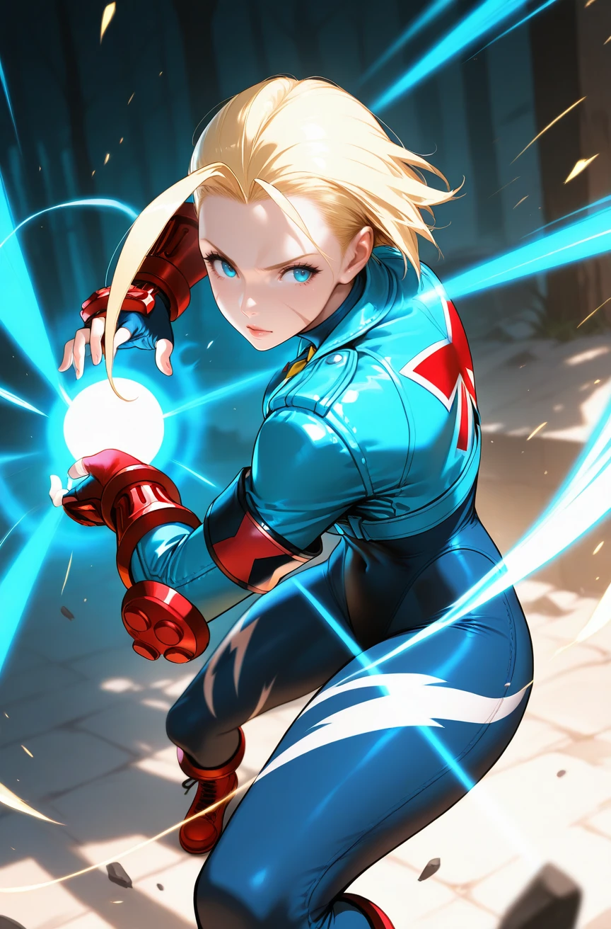 masterpiece, best quality,  
cammy_white, street_fighter, 1girl, blonde_hair, blue_eyes
 <lora:kamehameha [IL]:0.8> kamehameha, energy ball, aura