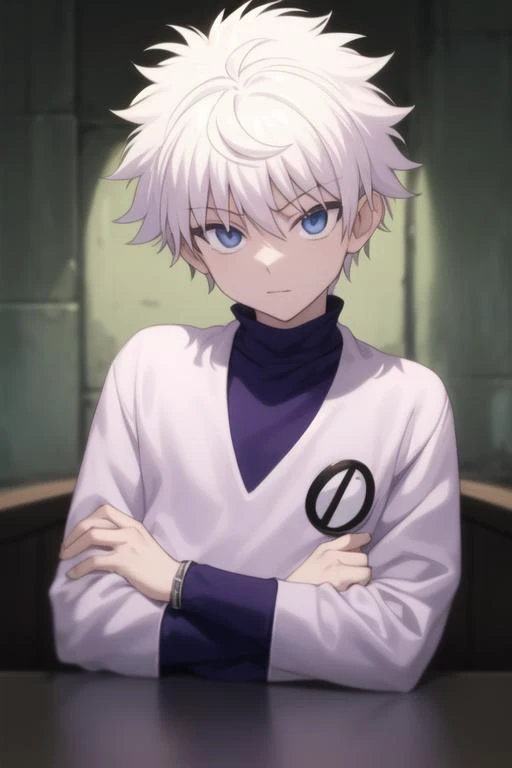 masterpiece, best quality, high quality, 1boy, solo, male focus, looking at viewer, upper body, <lora:killua_zoldyck:0.70>, killua_zoldyck