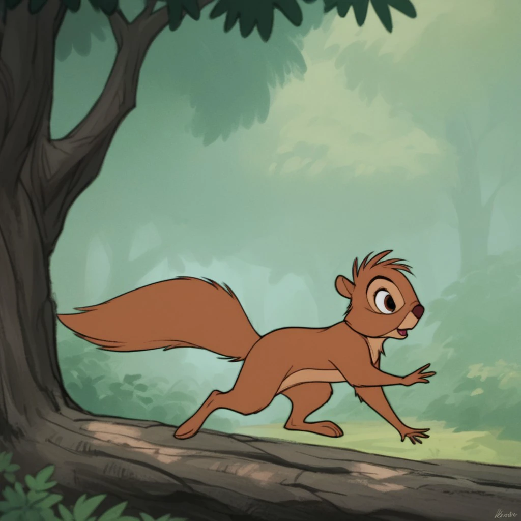 score_9, score_8_up, score_7_up, score_6_up, score_5_up, score_4_up, source_furry, squirrelArthur, feral, male, squirrel, brown fur, squirrel tail, running, in a tree,