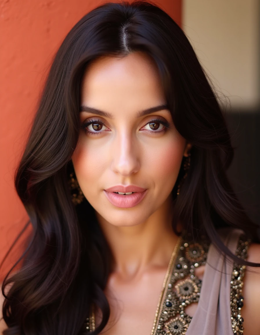 woman, norafatehi,portrait, <lora:norafatehi:1>