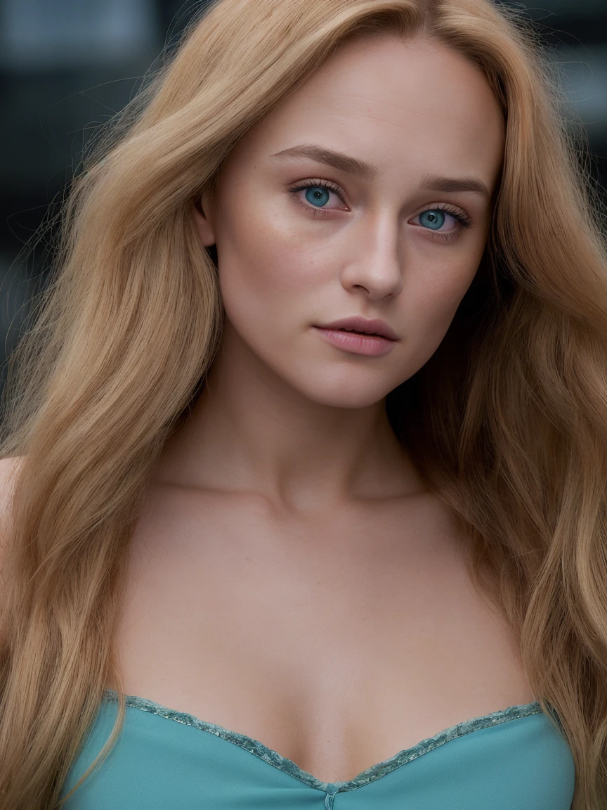 ((high resolution)), ((pale skin)), ((very pale skin)), freckles, brunette 13 year old, ((large breasts)), long wavy hair, blue eyes, smiling