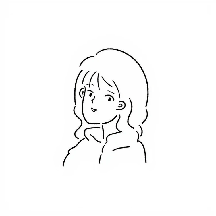 A minimalist line drawing. a girl