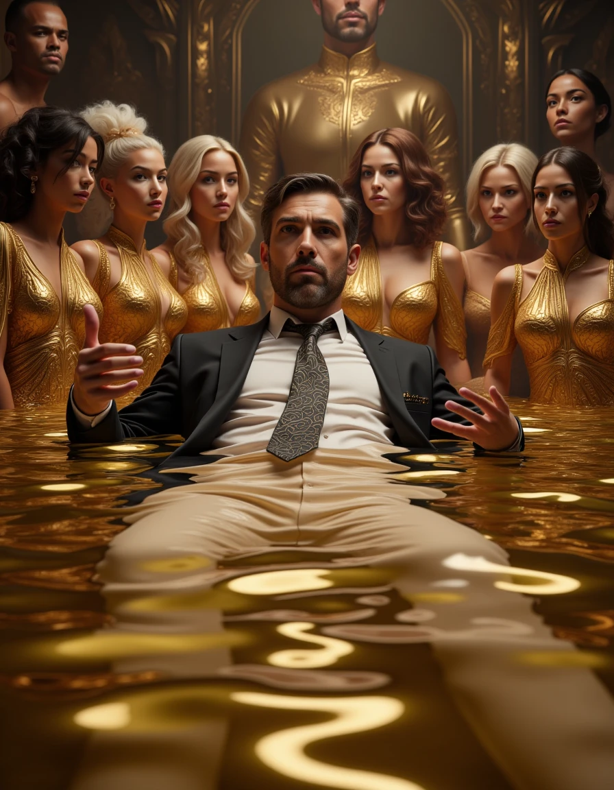 (photorealism:1.2), An orgy between 4 black women and a white bishop, intricate details big tits, warm colors, by Greg Rutkowski, by Alphonse Mucha  they all 5 people are nude and fucking ijnt he bed