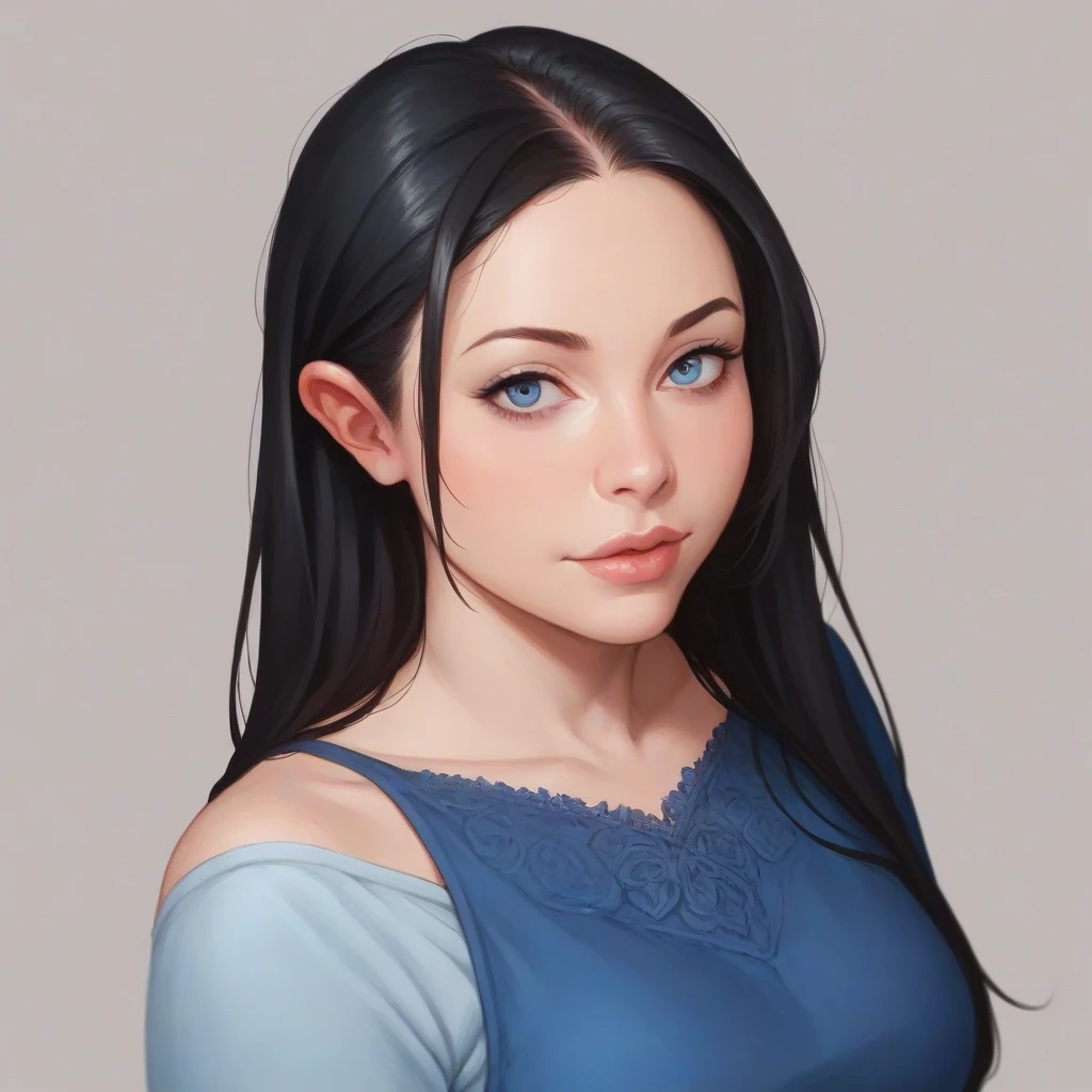 score_9, score_8_up, score_7_up, score_6_up, 1girl, marinamui, bust portrait, long straight hair, black hair, blue eyes, dress, looking at viewer, simple background,<lora:Pony.marinamui_v01:.8>
