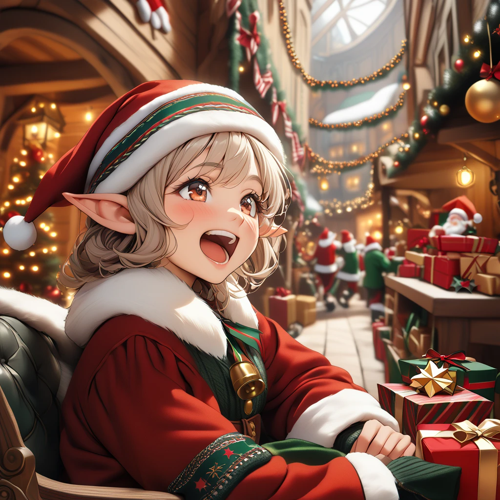 score_6_up,score_5_up,score_4_up,
<lora:Wolvies_Christmas_Elf_v241212.1436:1> xmas_elf, female elf, middle aged, (eyes open:1.1), Christmas, holiday, complex background, loading presents in Santa's sleigh, in Santa's workshop, North Pole, concentration, laughing, anime, highly detailed, in focus, excellent quality, high resolution, Christmas background, Christmas decorations, cozy, masterpiece, best quality, very aesthetic, (accurate eyes:1.2), (detailed and precise face:1.2), life-like, depth of field, detailed textures, bright colors, natural light, ultra HD, fine details, soft background blur,