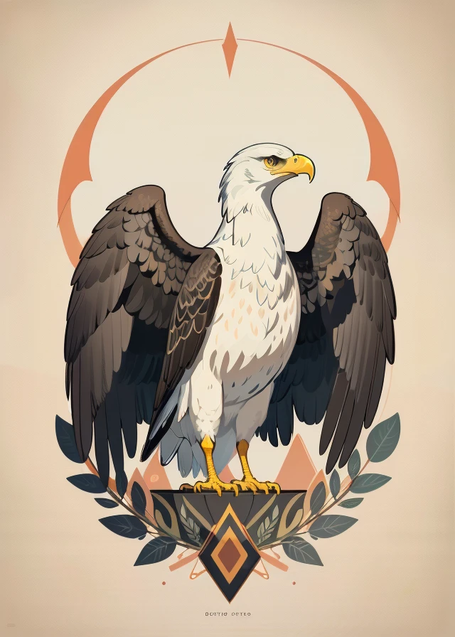 best quality,masterpiece,highly detailed,ultra-detailed, 
<lora:neg9V2_8:0.25> 
 <lora:Flat_Design_V02:1> vector art minimalism,
Eagle