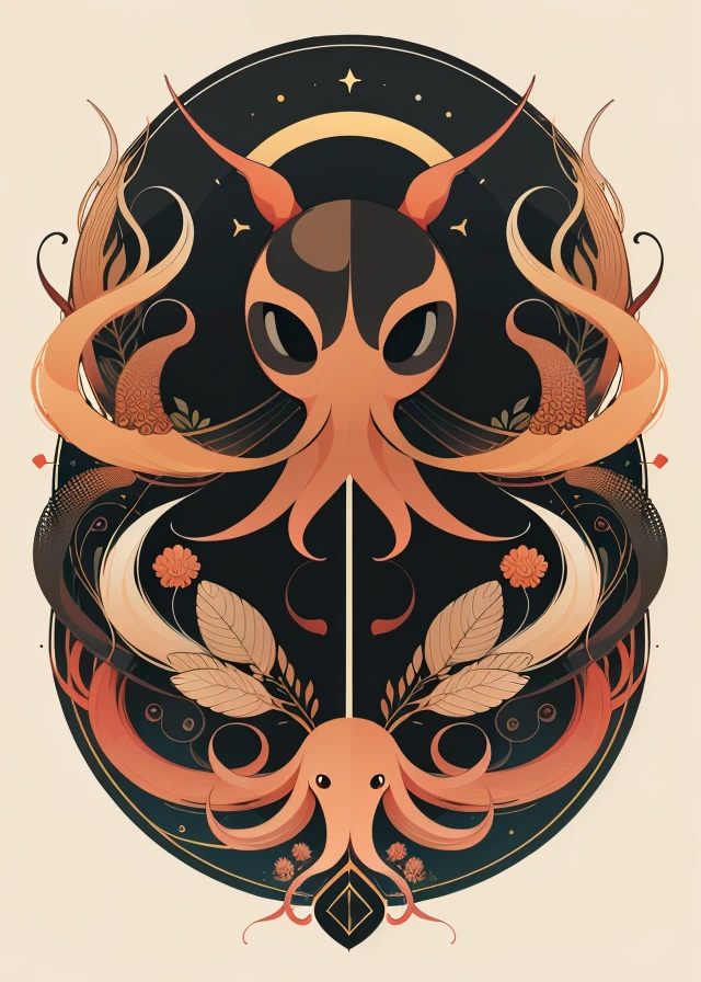 best quality,masterpiece,highly detailed,ultra-detailed, 
<lora:neg9V2_8:0.25> 
 <lora:Flat_Design_V02:1> vector art minimalism,
Octopus