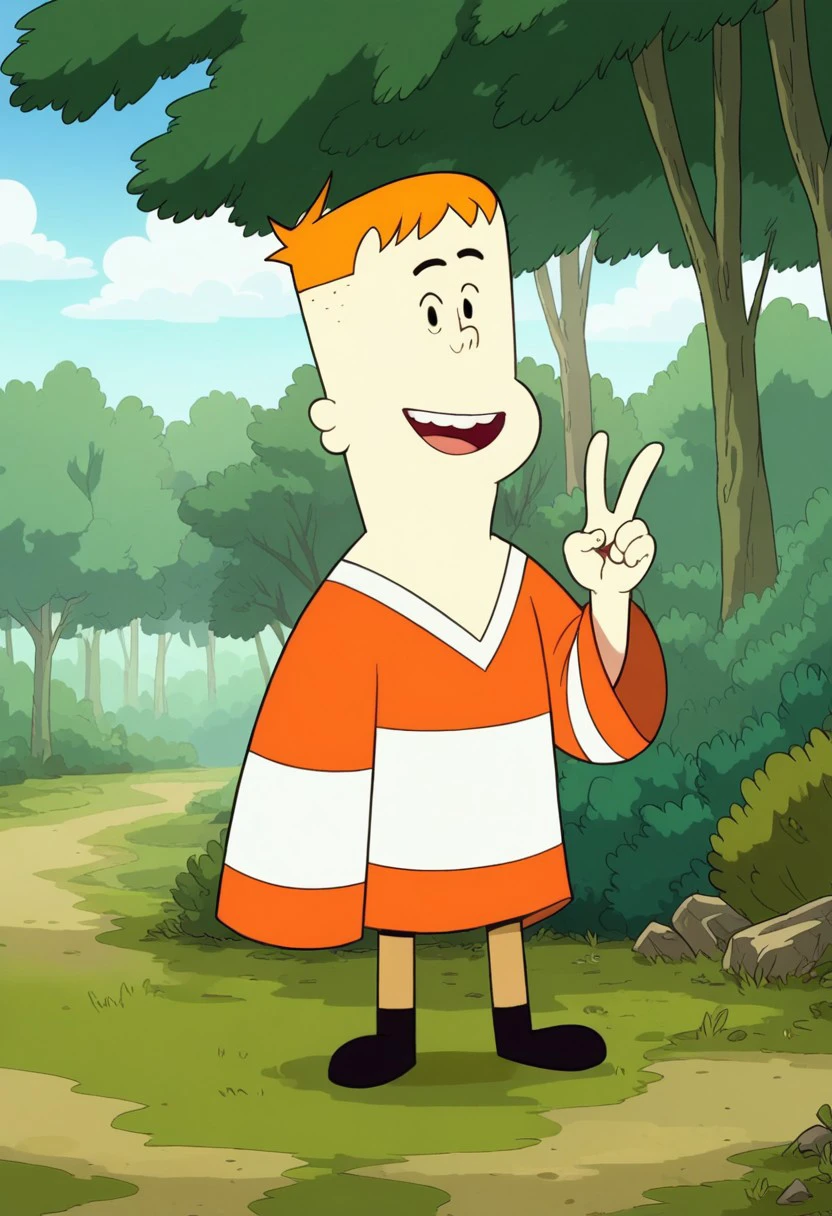 scoobydoo, shaggy rogers, tank top, relaxing, lawn chair, outside, bottomless, legs together, long penis, eyes looking at viewer, backyard, tree, shade, blue sky, precum