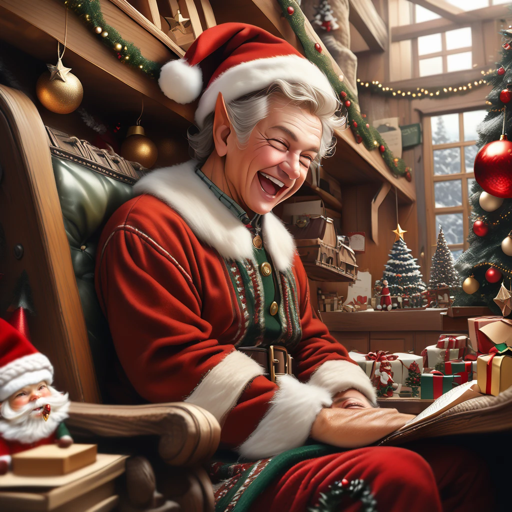 score_6_up,score_5_up,score_4_up,
<lora:Wolvies_Christmas_Elf_v241212.1436:1> xmas_elf, male elf, old, (eyes open:1.1), Christmas, holiday, complex background, loading presents in Santa's sleigh, in Santa's workshop, North Pole, concentration, laughing, realistic, highly detailed, in focus, excellent quality, high resolution, Christmas background, Christmas decorations, cozy, masterpiece, best quality, very aesthetic, (accurate eyes:1.2), (detailed and precise face:1.2), Realistic photo, life-like, depth of field, detailed textures, bright colors, natural light, ultra HD, fine details, soft background blur, photographic quality