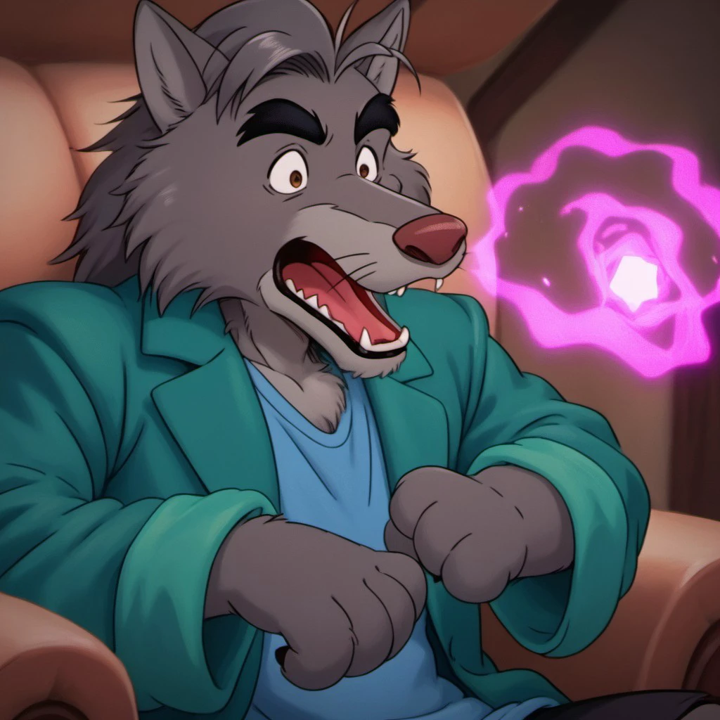 score_9, score_8_up, score_7_up, score_6_up, score_5_up, score_4_up, source_furry, solo, 1boy, Kar_B_style, kemono, furry anime, inked lines, heavy lines, detailed sketch, high detail, color pencil, pencil lines, anthro character, anthropomorphic animal, anthropomorphic animals, animal focus,
BREAK
Harry_RRgr, Wolf, anthro wolf, dark-grey fur, grey markings, grey inner ear, black eyebrows, whiskers, maroon nose, dark-grey hair, slick-back hair, hair strands on forehead, shaggy fur, digitgrade legs, handpaw, paw-hands, three fingers, paw-fingers, magic spell, pink magic
BREAK
Upset, shocked, scared, screaming, yelling, green jacket blue shirt, hyper breasts, female, black lipstick, black lip