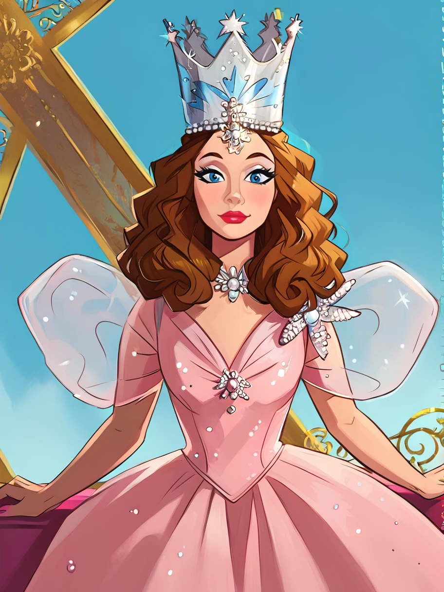 1girl, solo, looking at the viewer, ,  flirty, cowboy shot, rating_safe
<lora:Glinda:1> glinda, pink dress, long hair, crown, makeup, blue eyes, brown hair, lipstick,
<lora:raichiyo33XLP:.55> raichiyo33 <lora:bp4rtXLP:.55> <lora:Expressive_H:.65>âââ