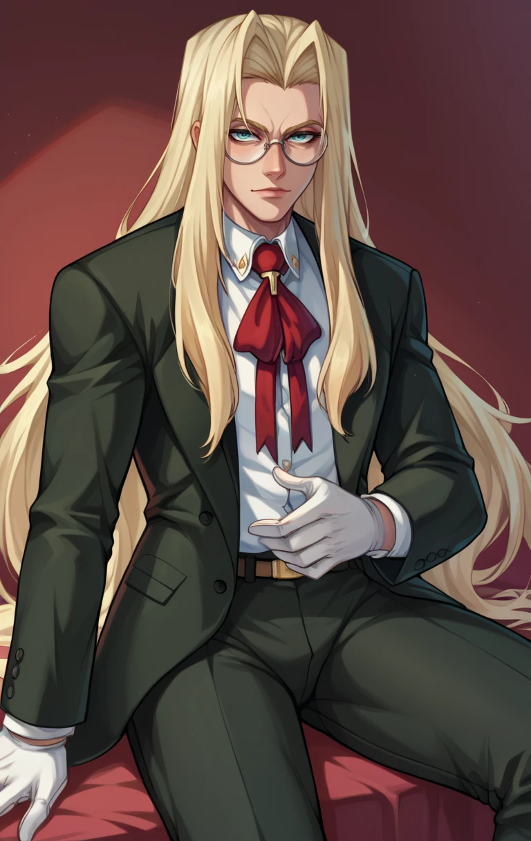 score_9,score_8_up,score_7_up,zPDXL2,zPDXLxxx,zPDXL3,<lora:Integravanhelsing:1>,IntegravanhelsingSDXL,1girl,long hair,blonde hair,gloves,glasses,pants,white gloves,formal,suit,pant suit,cowboy shot,sitting,