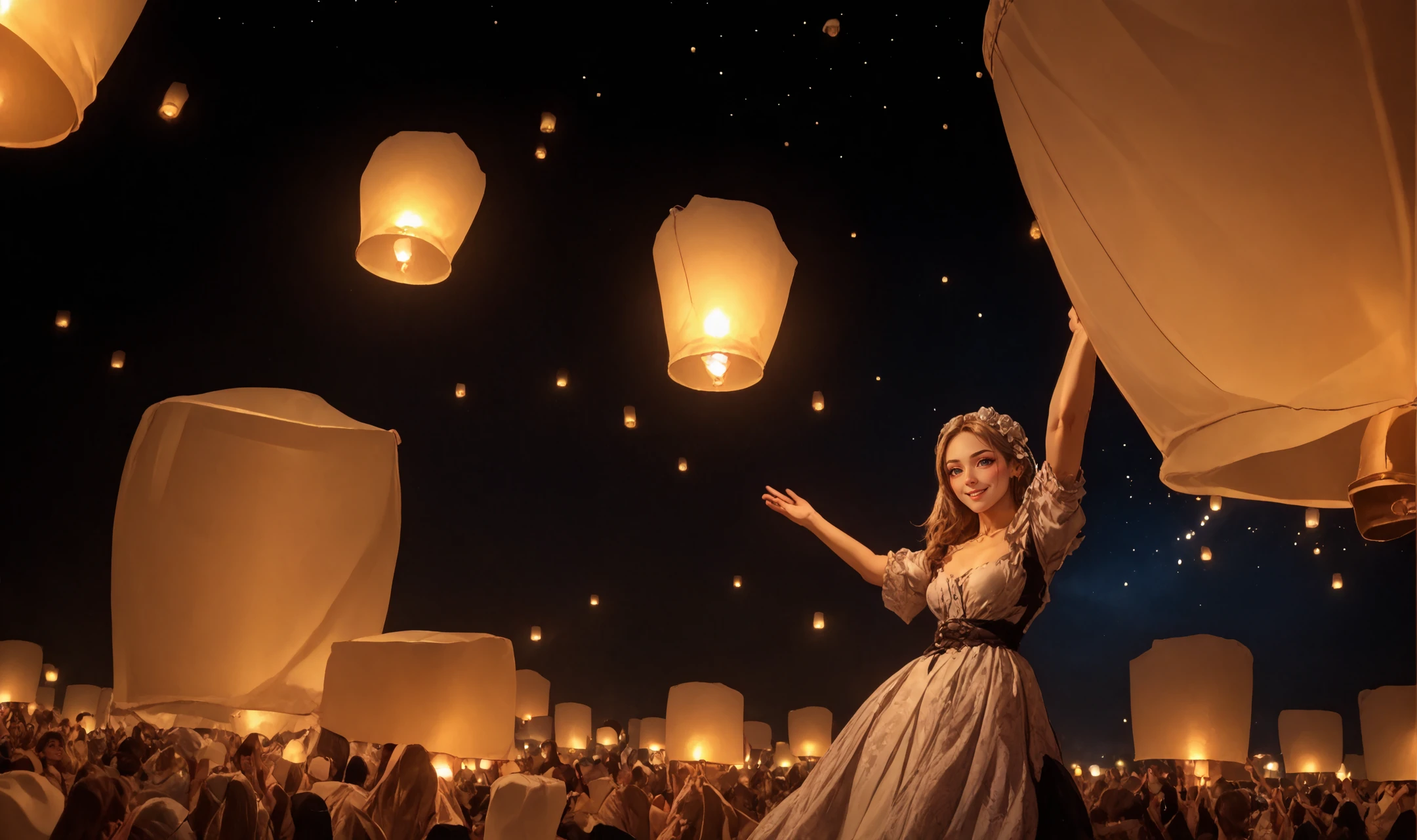 score_9, score_8_up, score_7_up , 1girl, smile, girl, full body, victorian dress,  <lora:Pony_BTT_YIPENG_v01:1.2>, Yipeng, dark night, sky, star, lantern festival, chiangmai, thailand, firework, lantern, lantern on sky, Release lanterns into the sky,
<lora:LCMTurboMix_Euler_A_fix:1>